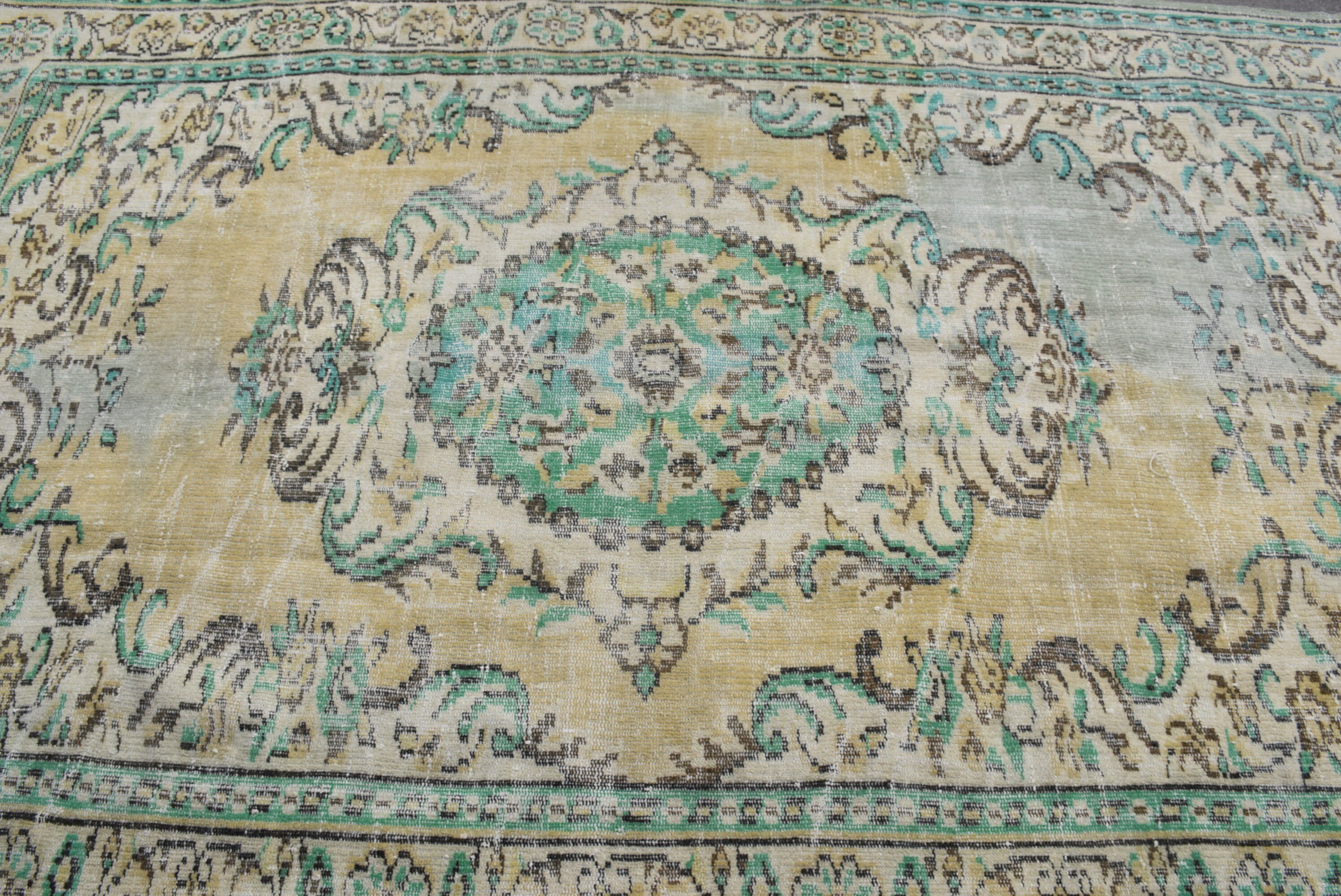 Pastel Halılar, Vintage Halılar, Yemek Odası Halıları, Fas Halısı, Türk Halısı, Yeşil 5.6x8.3 ft Büyük Halı, Yatak Odası Halıları, Yer Halısı