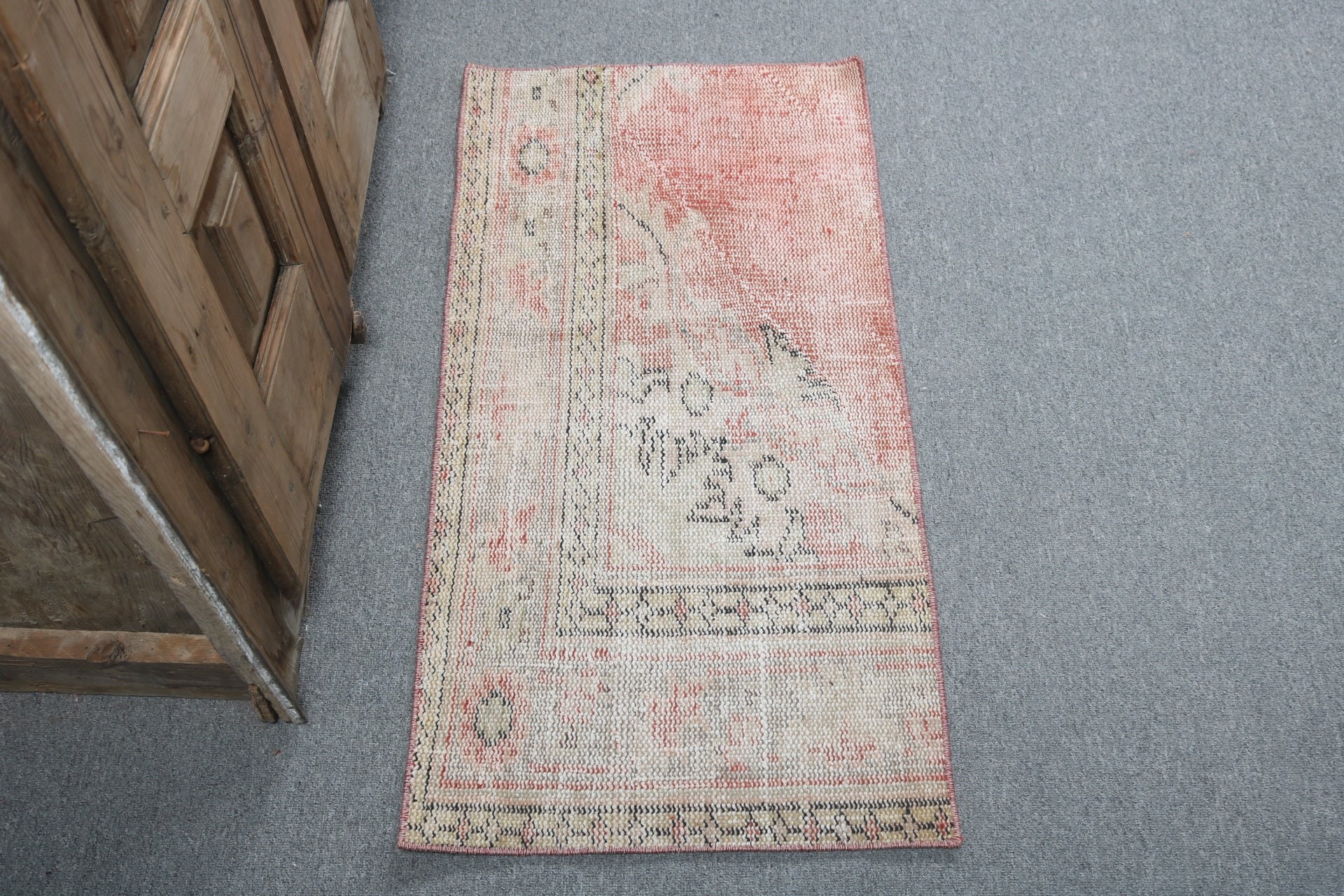 Türk Halısı, Giriş Halıları, Açıklama Halıları, Küçük Boho Halısı, Bej Boho Halısı, Mutfak Halıları, Modern Halılar, 1.6x3.3 ft Küçük Halı, Vintage Halı