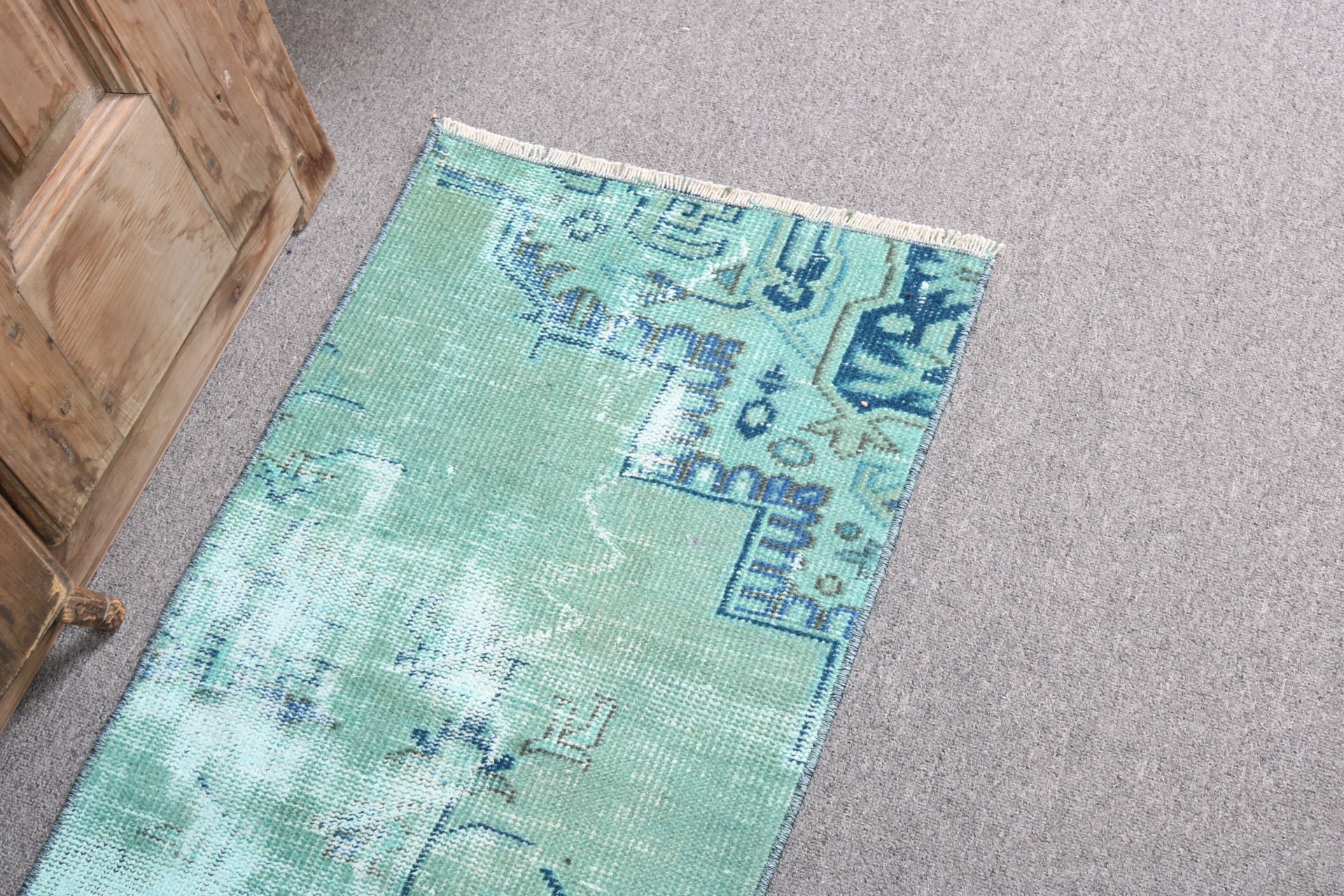 Small Boho Rugs, Green Cool Rug, Oriental Rug, Bath Mat Boho Rug, 1.5x2.9 ft Small Rug, Turkish Rug, Floor Rugs, Car Mat Rug, Vintage Rugs