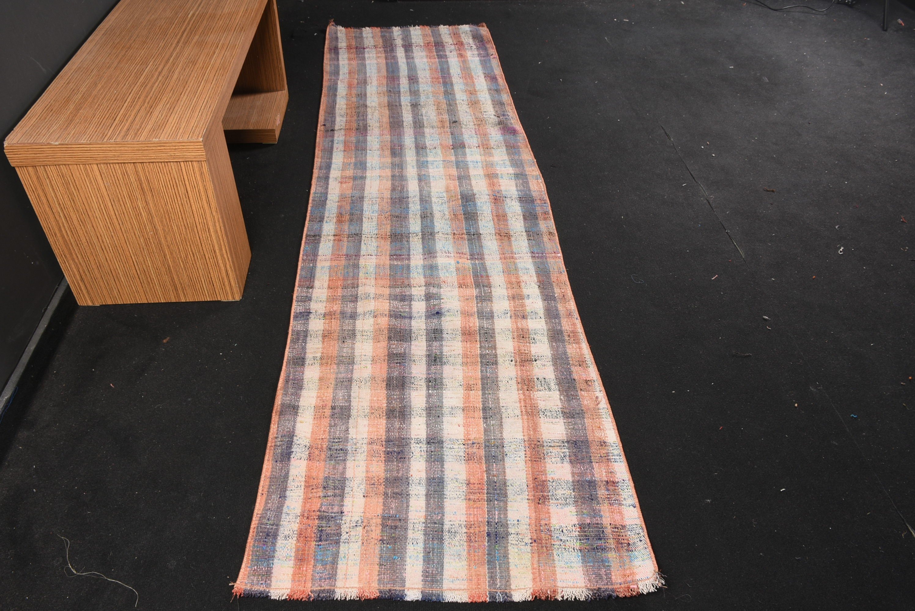 Old Rug, Kilim, Turkish Rug, Oushak Rugs, Wool Rug, Corridor Rug, Gray Antique Rug, Rugs for Corridor, Vintage Rug, 2.7x9.5 ft Runner Rug
