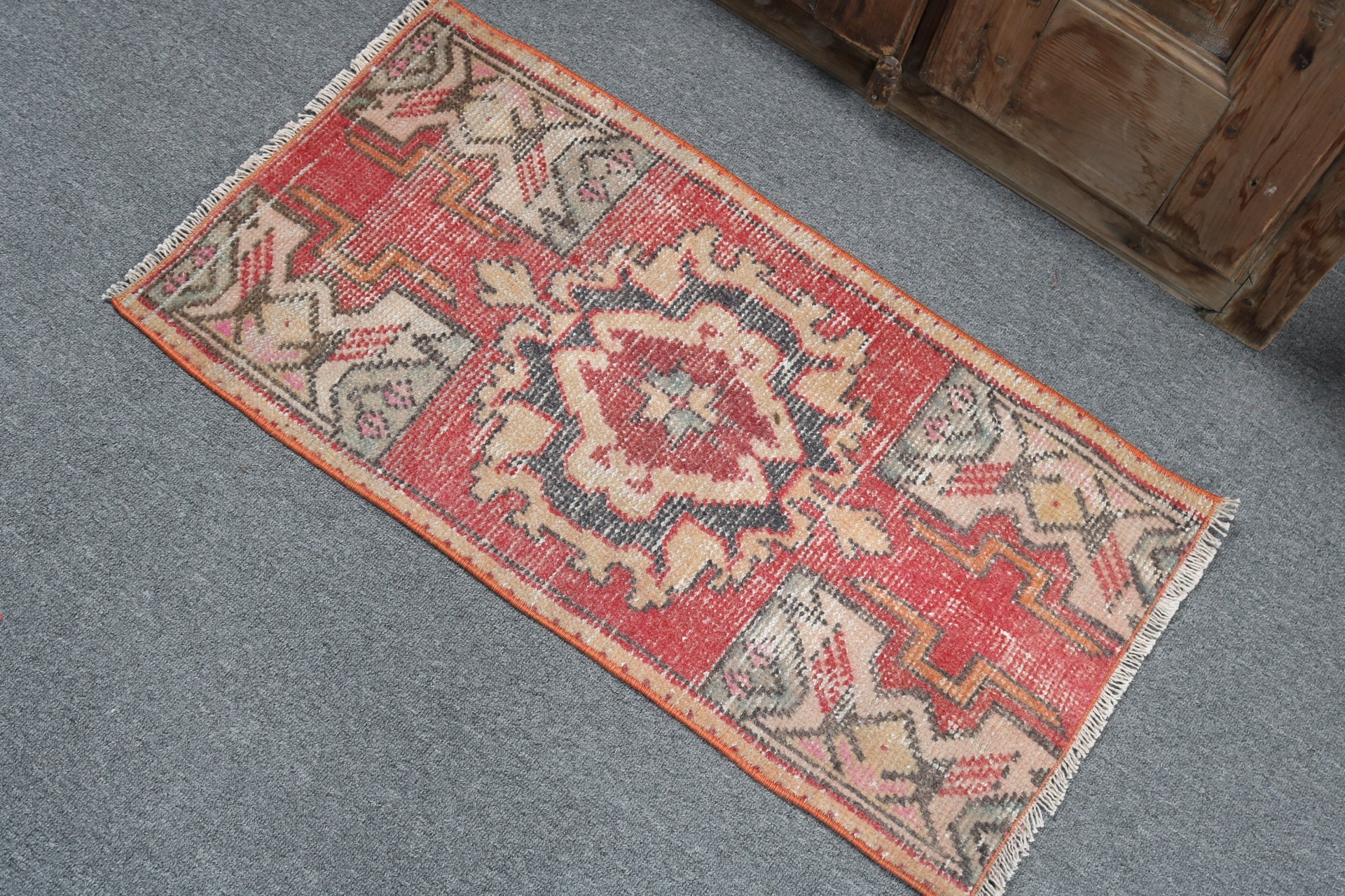 Antique Rugs, Red Boho Rugs, Small Vintage Rugs, 1.5x2.8 ft Small Rugs, Wall Hanging Rugs, Vintage Rugs, Turkish Rug, Luxury Rugs