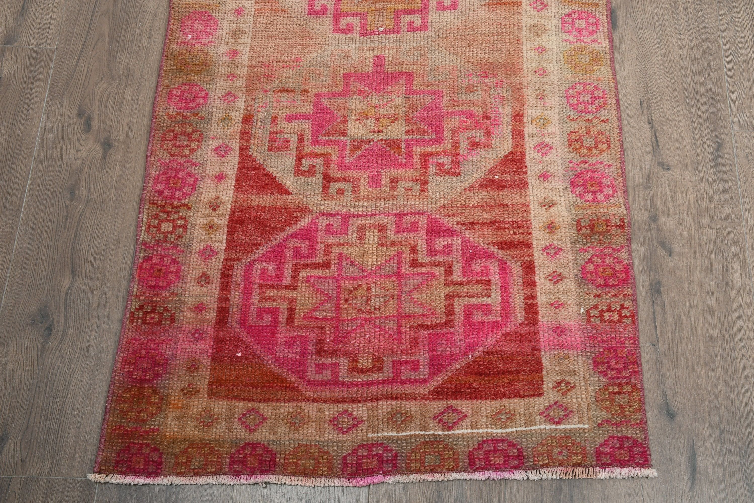 Stair Rug, Home Decor Rug, Wedding Rug, Corridor Rug, Vintage Rugs, Red Anatolian Rug, 2.6x12.5 ft Runner Rug, Anatolian Rug, Turkish Rug