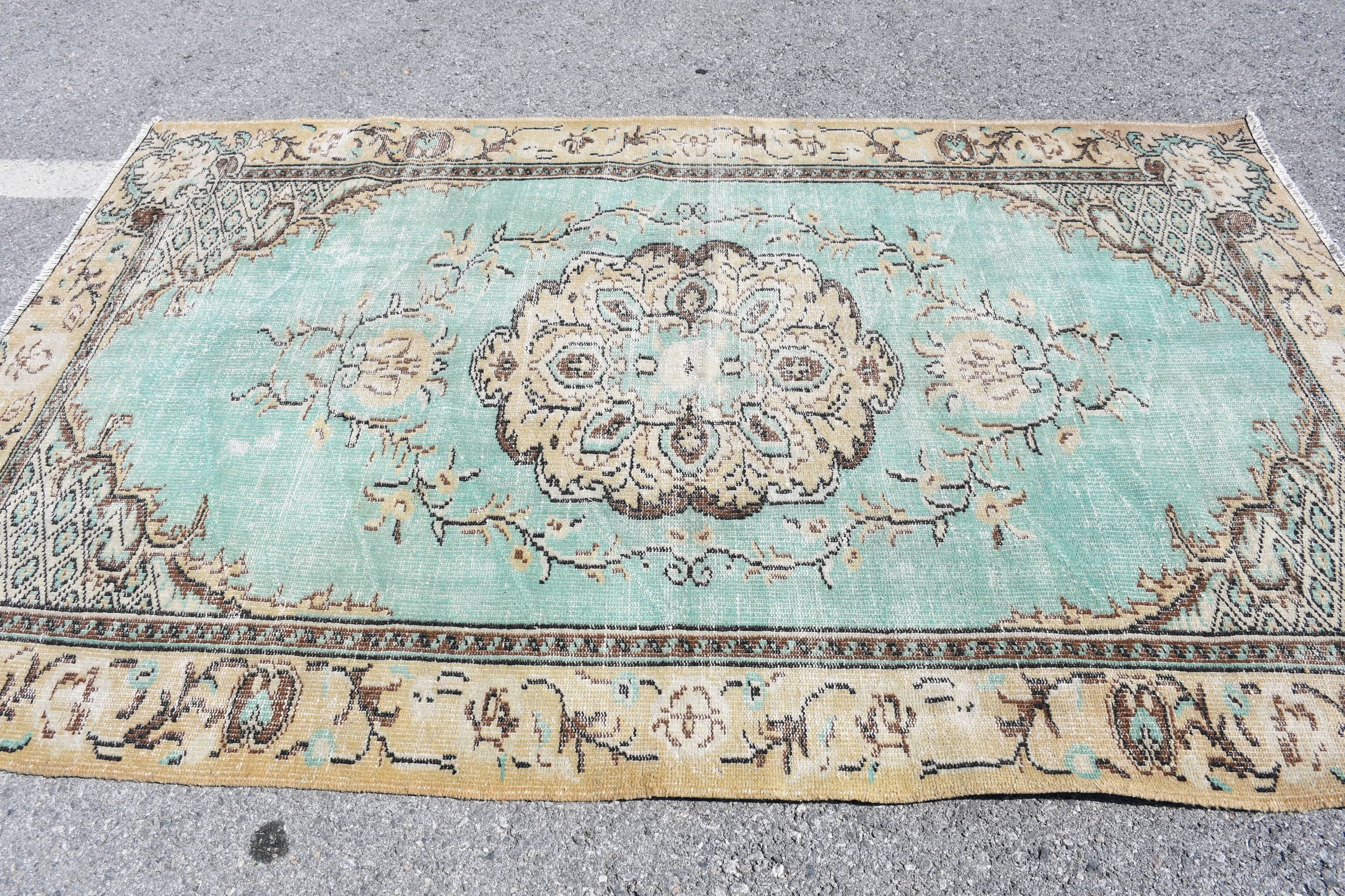 Ev Dekor Halısı, Oturma Odası Halıları, 5.2x8.4 ft Büyük Halı, Tasarımcı Halısı, Kahverengi Zemin Halıları, Türk Halısı, Yatak Odası Halısı, Vintage Halı