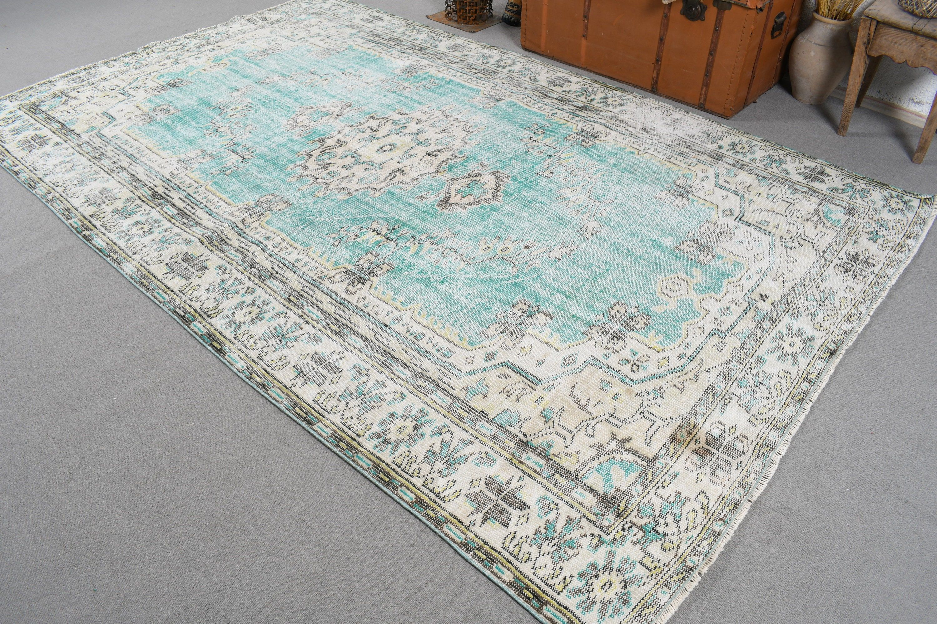 Vintage Halılar, Fas Halısı, Büyük Boho Halısı, Türk Halıları, Bej İfade Halıları, Yer Halısı, 6.2x9.6 ft Büyük Halı, Büyük Vintage Halı