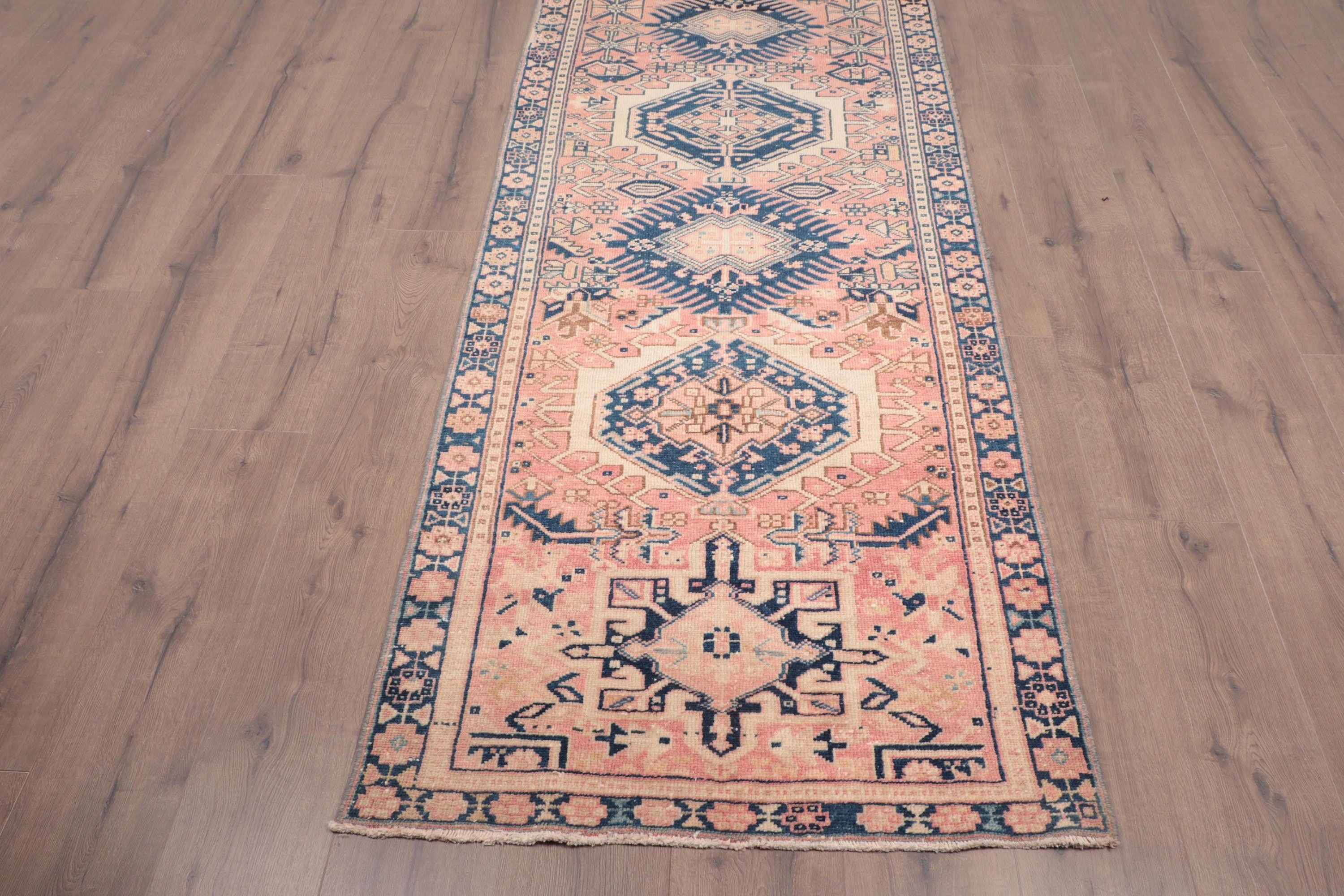 Ev Dekor Halısı, Beni Ourain Runner Halısı, Koridor Halıları, Modern Halı, 2.9x12.6 ft Runner Halıları, Türk Halısı, Vintage Halılar, Pembe Havalı Halı