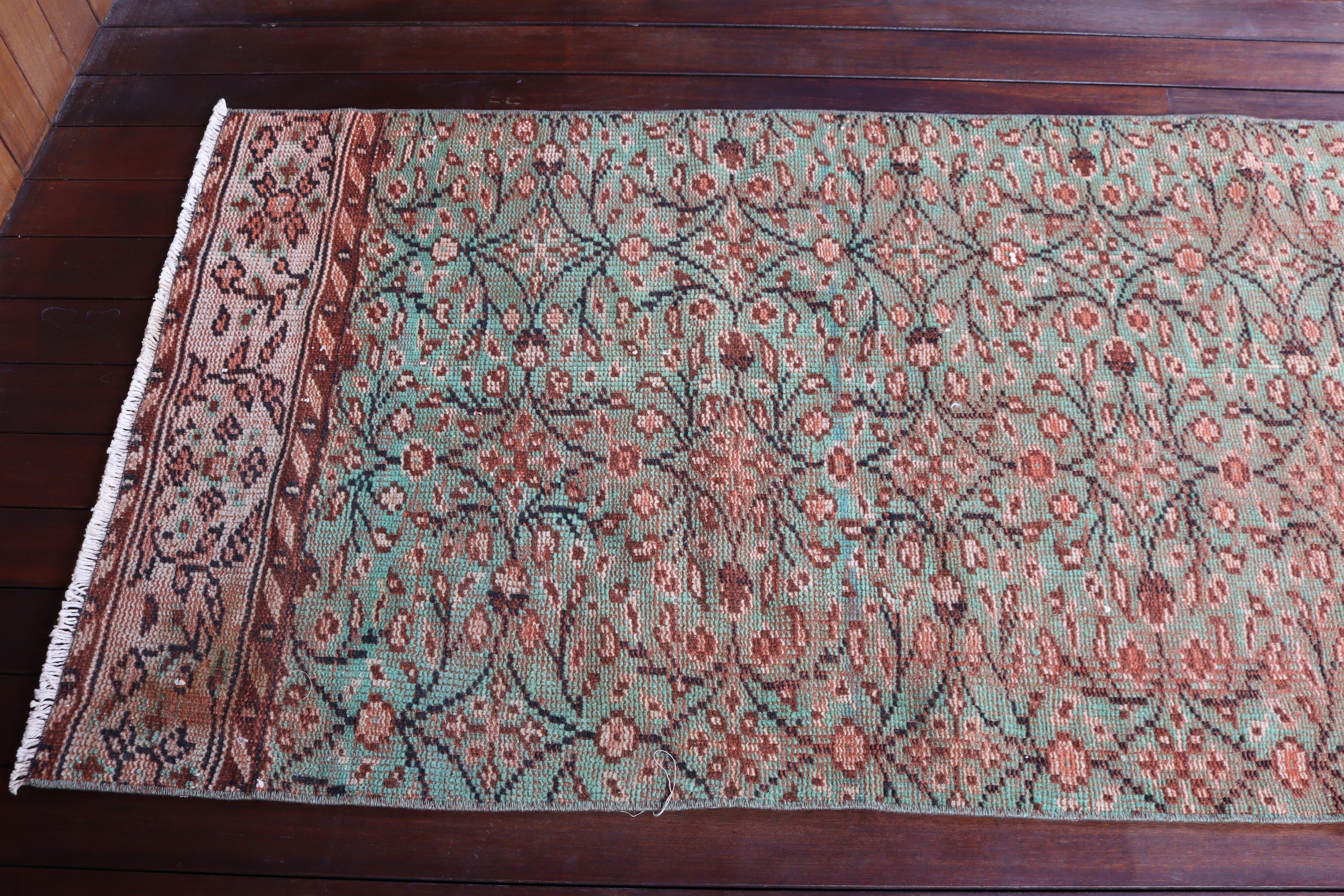 Türk Halısı, Düz Dokuma Halılar, Yeşil Anadolu Halısı, Beni Ourain Runner Halıları, 2,9x8,8 ft Runner Halısı, Vintage Halılar, Fas Halıları, Etnik Halılar