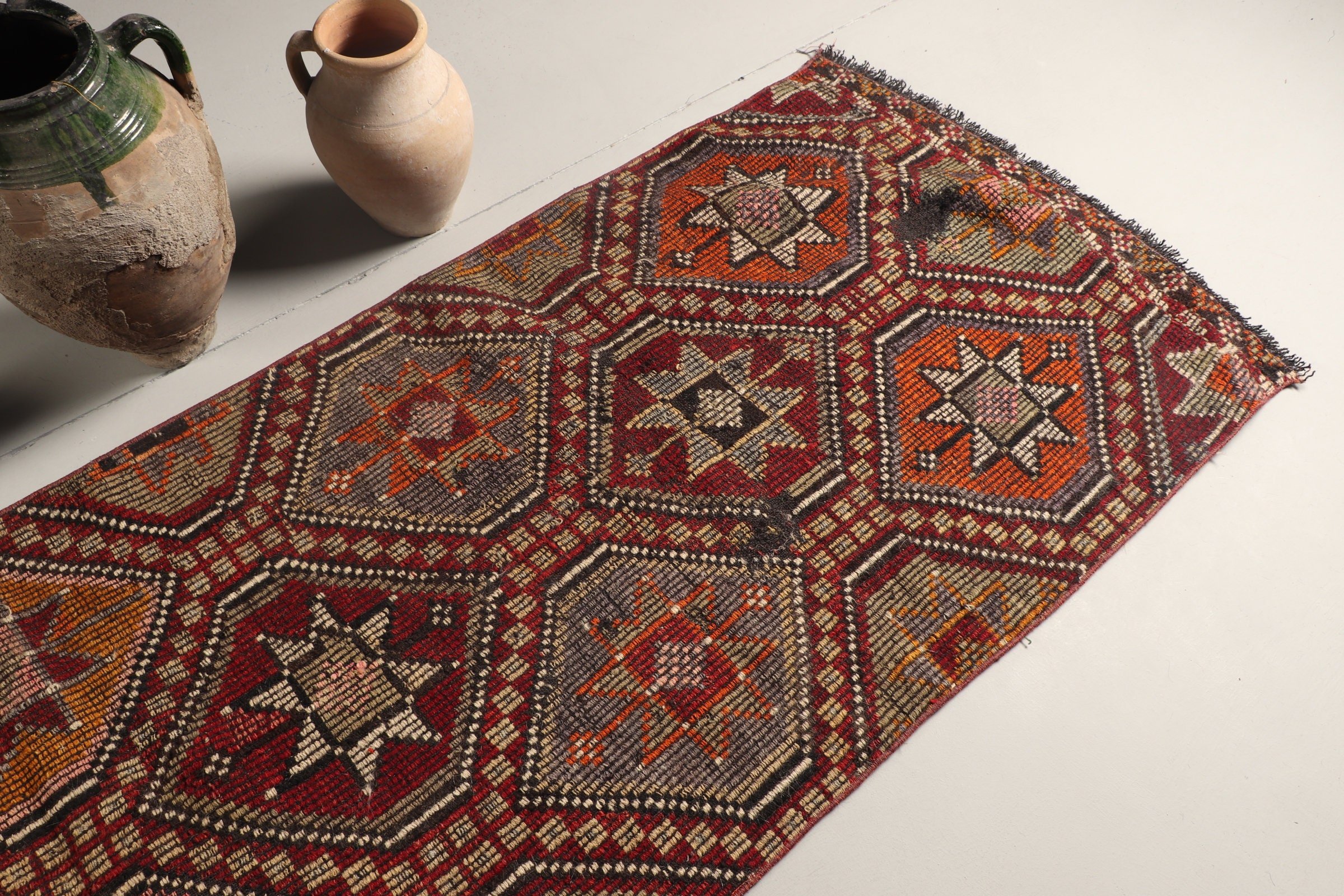 Yurt Halısı, Yemek Odası Halısı, 5.2x10 ft Büyük Halı, Kilim, Salon Halısı, Anadolu Halısı, Vintage Halılar, Türk Halısı, Kırmızı Mutfak Halıları, Fas Halıları