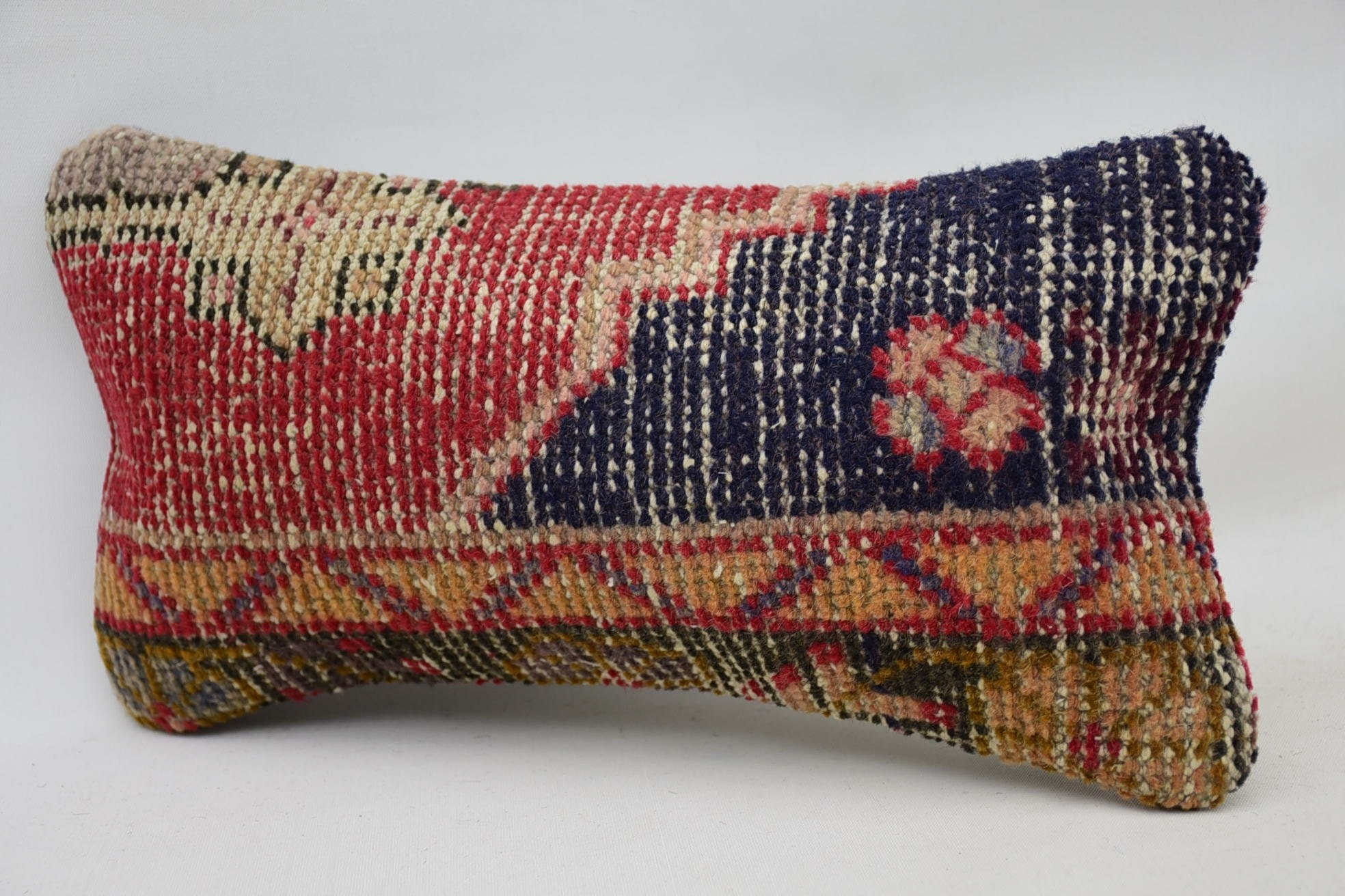 Bolster Cushion, Bohemian Cushion Pillow Cover, Pillow for Sofa, Custom Pillow, Antique Pillows, Vintage Pillow, 8"x16" Red Pillow Cover