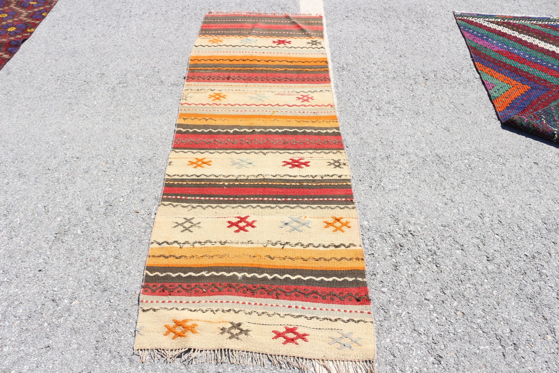 Vintage Halı, Turuncu Anadolu Halısı, Özel Halılar, Türk Halısı, 2.3x6.8 ft Runner Halıları, Kilim, Mutfak Halısı, Merdiven Halısı, Havalı Halılar, Antika Halı