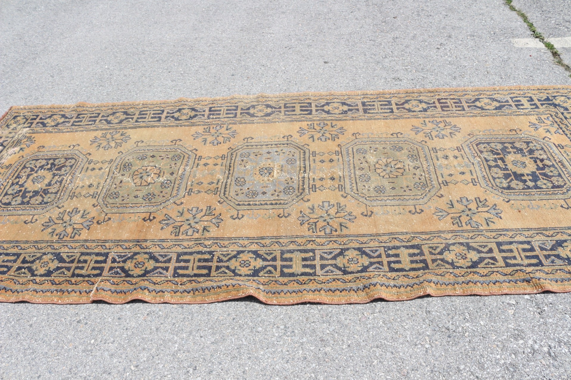 Yatak odası Halı, Yeşil Yatak odası Halı, 136x333 cm Salon Halı, Salon Halı, Nostaljik Halı, Yemek odası Halı, Antik Halı