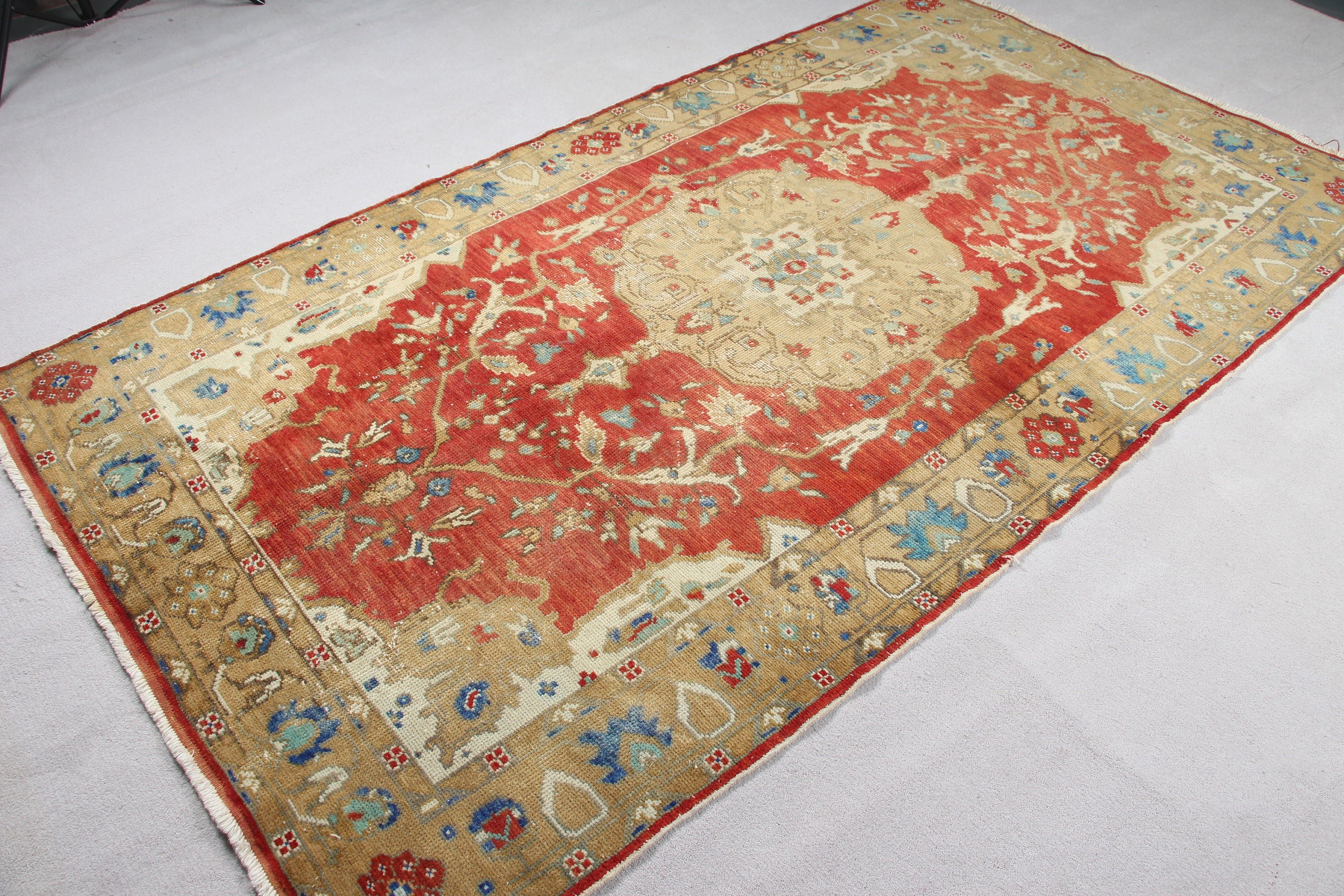 Dining Room Rug, Rugs for Bedroom, Turkish Rugs, Cool Rug, Vintage Rugs, Indoor Rugs, 4.7x8.5 ft Area Rug, Red Antique Rug, Oushak Rugs