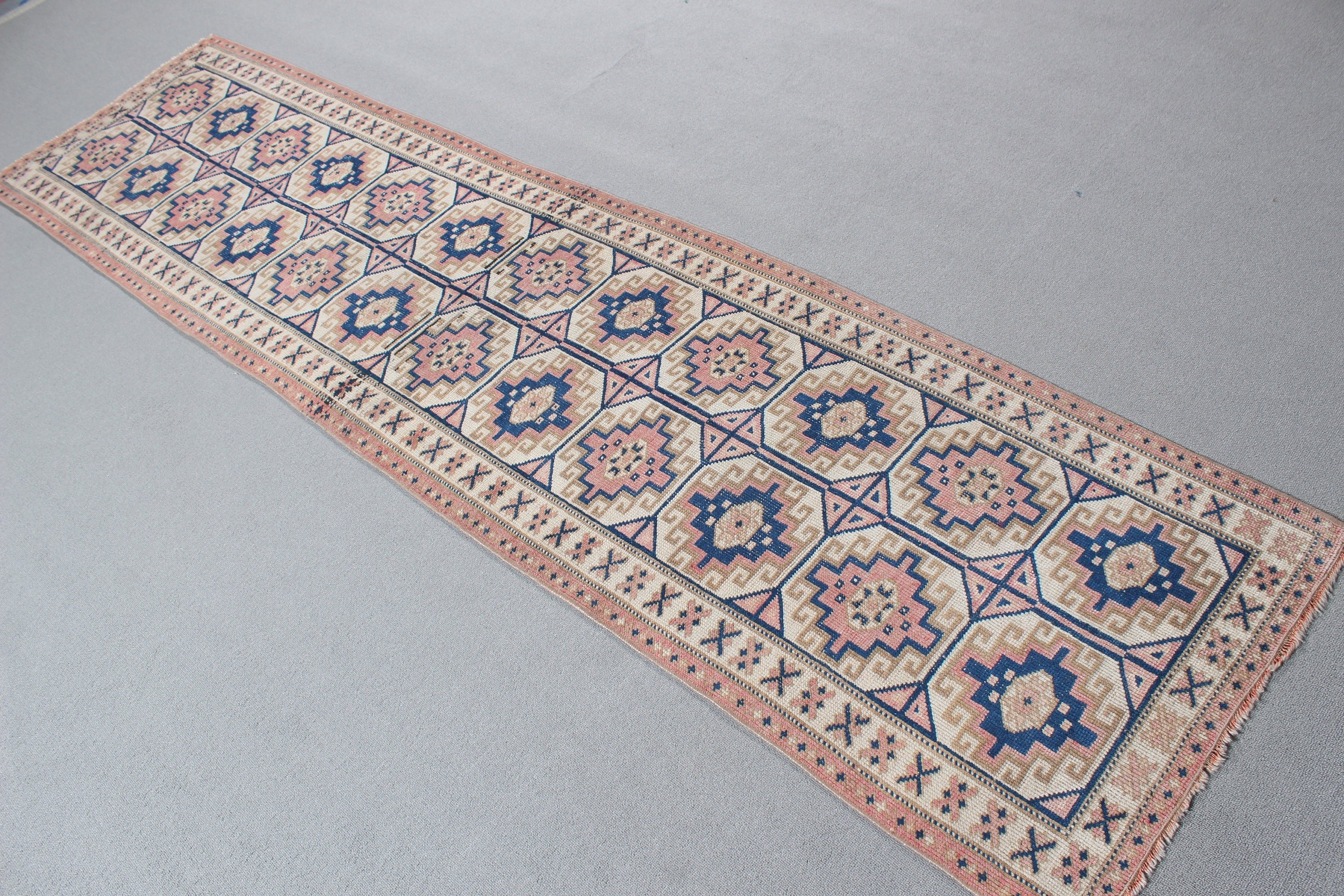 Vintage Halılar, Boho Halılar, Uzun Koşucu Halıları, Kahverengi Boho Halılar, 2.3x9.3 ft Runner Halı, Türk Halısı, Beni Ourain Runner Halıları, Nötr Halılar