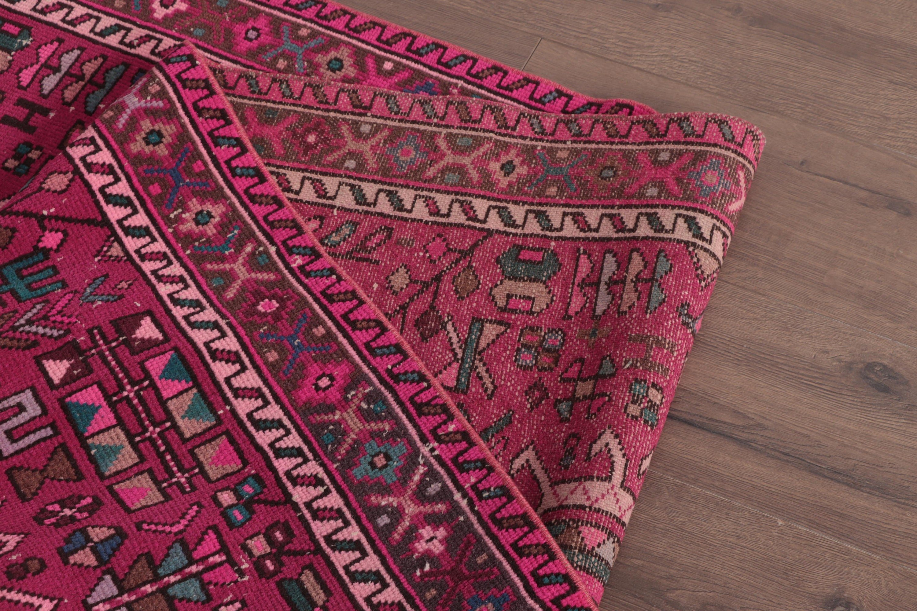 3.3x12.5 ft Runner Halı, Boho Halı, Uzun Runner Halıları, Pembe Fas Halıları, Koridor Halısı, Türk Halıları, Antika Halı, Vintage Halı, Yatak Odası Halıları