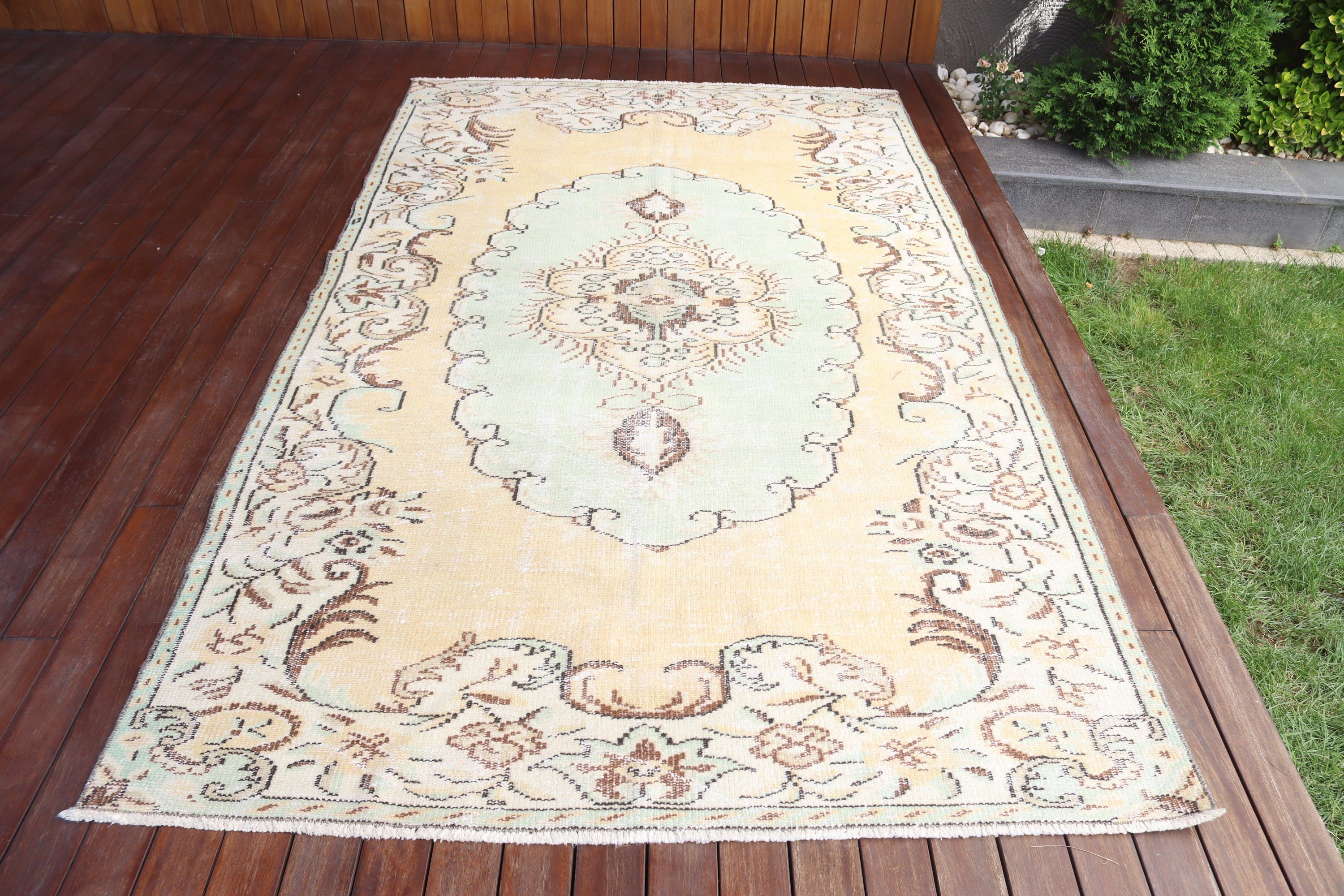 Lüks Halı, Türk Halısı, 5.2x9 ft Büyük Halılar, Turuncu Nötr Halılar, Vintage Halılar, Büyük Boho Halıları, Oturma Odası Halısı