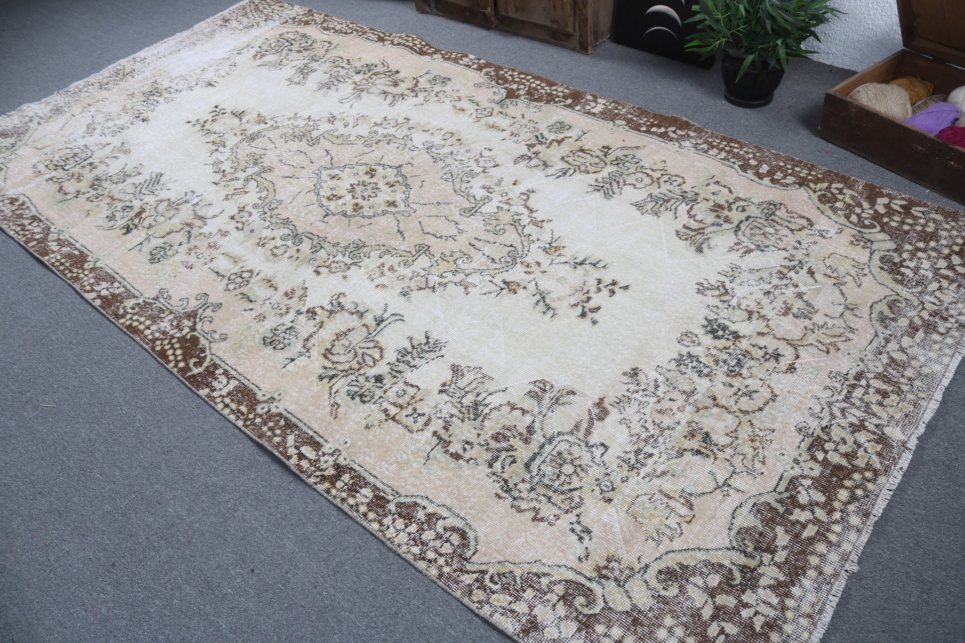 Traditional Rug, Vintage Rug, Flatweave Rugs, Bedroom Rugs, Beige Floor Rug, Salon Rug, 5.2x10.5 ft Large Rugs, Rugs for Salon, Turkish Rug