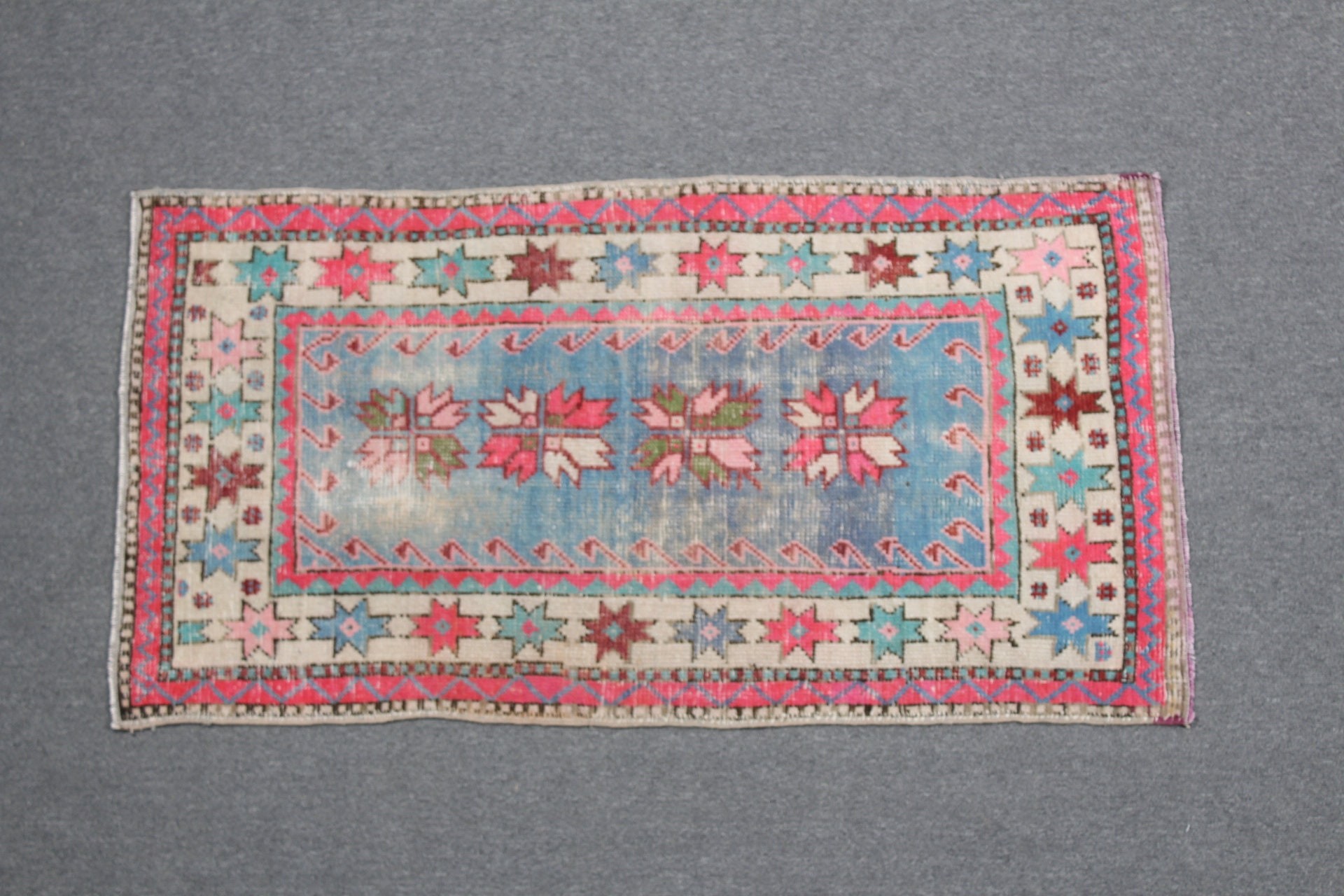 Vintage Rug, Turkish Rugs, Nursery Rug, Boho Rugs, Blue Wool Rugs, Moroccan Rugs, Kitchen Rugs, 2.3x4.4 ft Small Rug, Wall Hanging Rugs