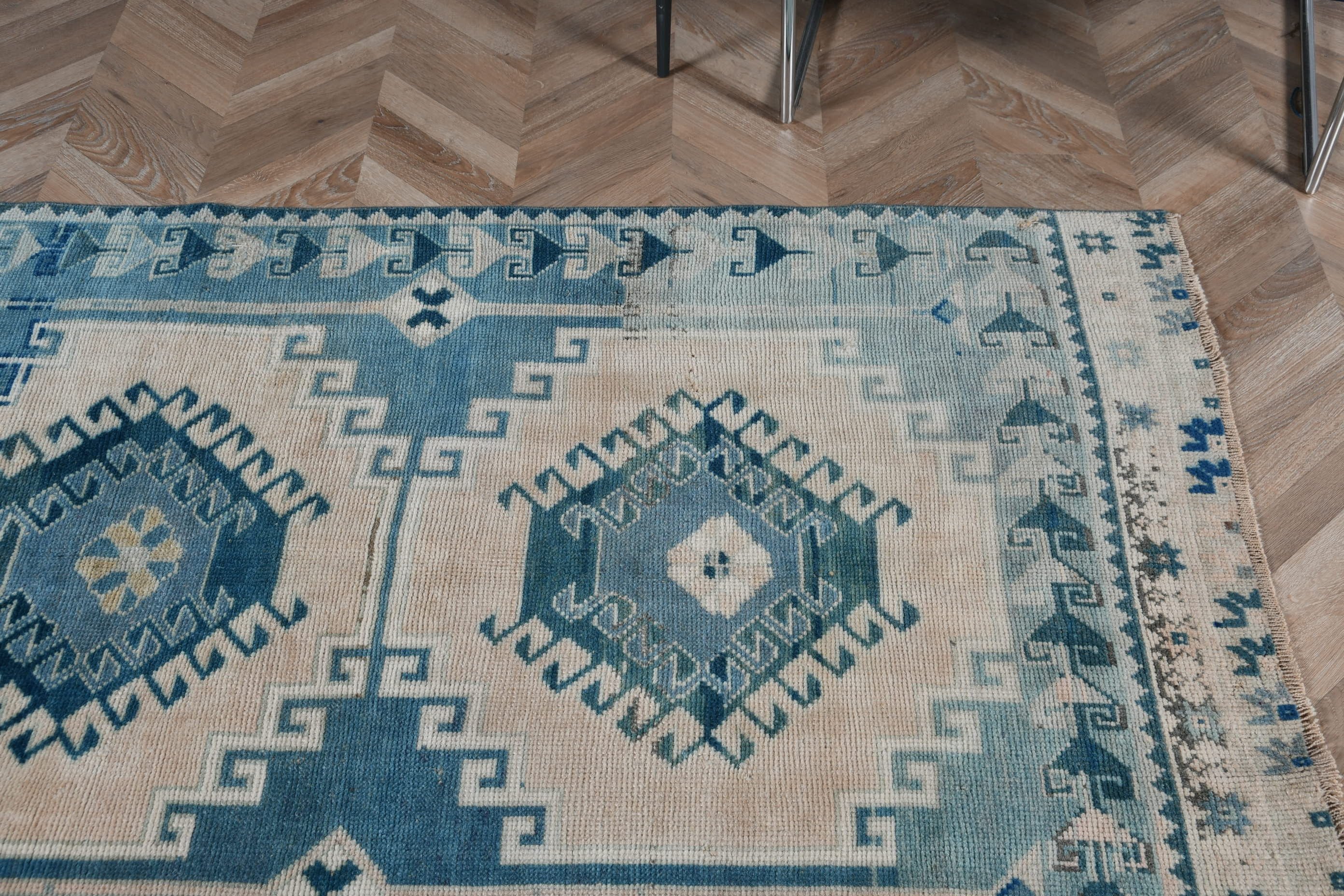 Bedroom Rugs, 3.7x7.3 ft Area Rug, Nursery Rug, Art Rug, Blue Floor Rug, Turkish Rugs, Oriental Rug, Custom Rug, Vintage Rug