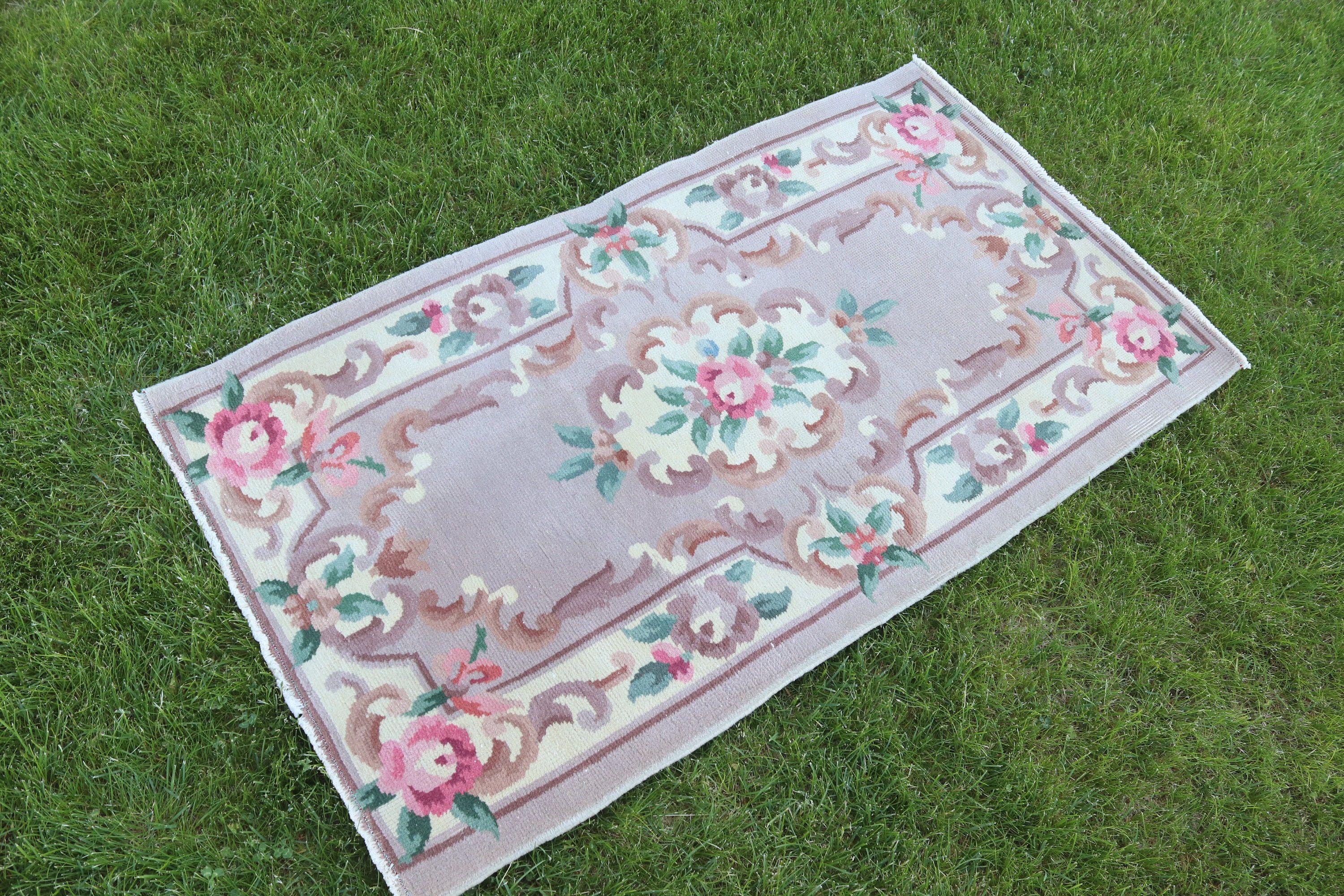 Kahverengi Fas Halısı, Lüks Halı, Oryantal Halılar, Vintage Halılar, Araba Paspas Halısı, 1.2x4 ft Küçük Halı, Küçük Boho Halısı, Türk Halısı