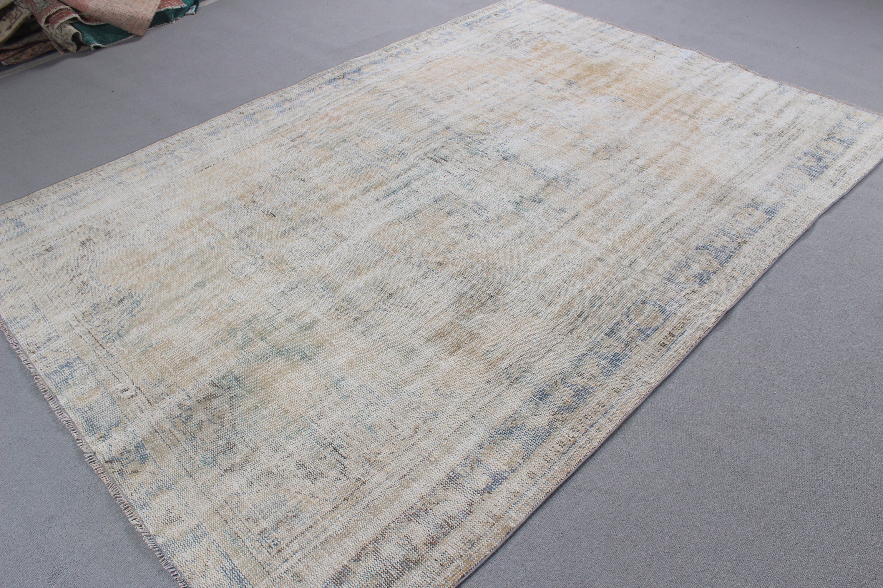 6x8.5 ft Large Rug, Large Vintage Rug, Vintage Rugs, Beige Antique Rug, Neutral Rug, Large Oushak Rugs, Turkish Rugs, Statement Rugs