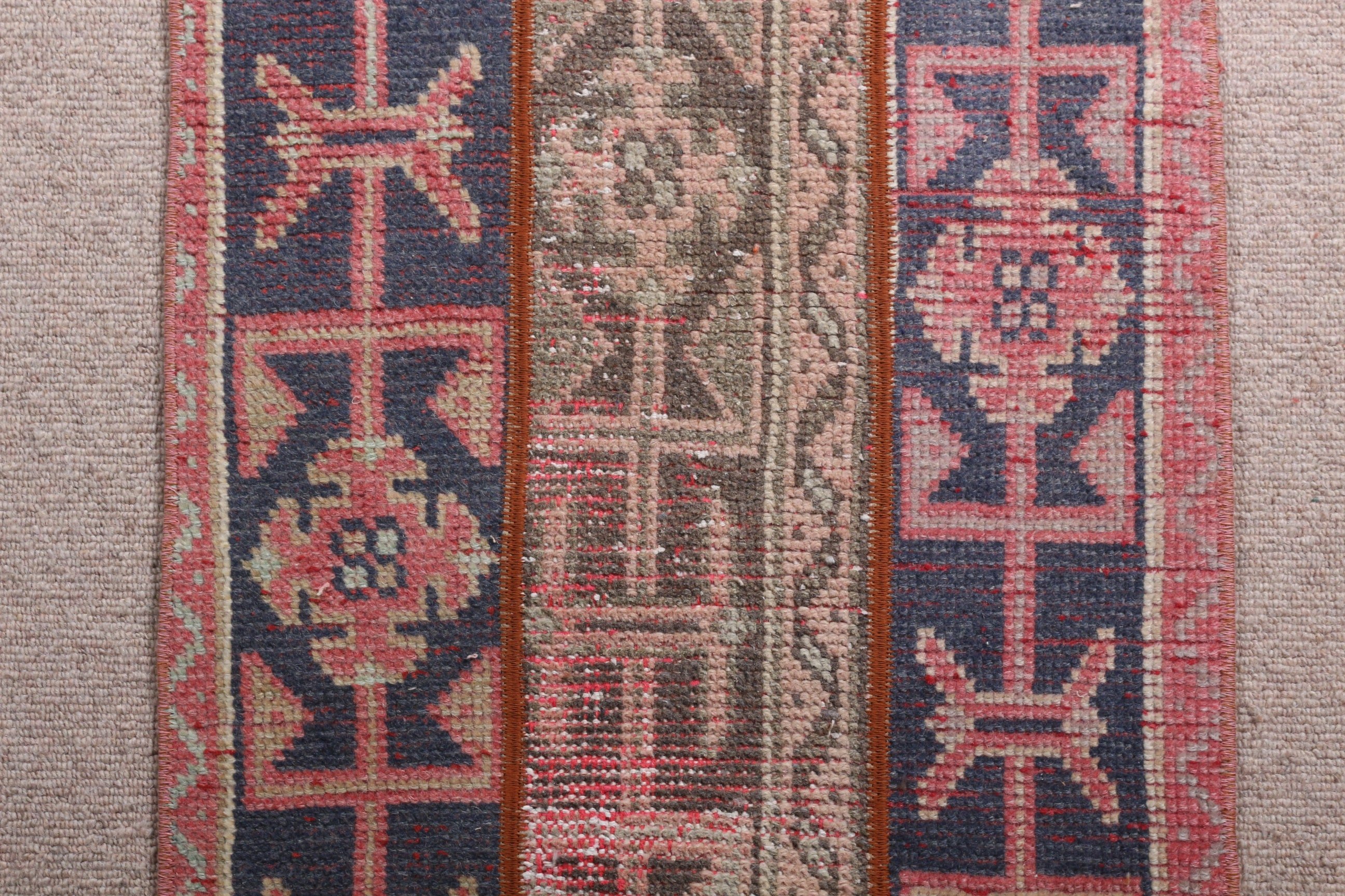 Vintage Rug, Turkish Rug, Bathroom Rug, Red  1.7x3.7 ft Small Rug, Cool Rugs, Rugs for Kitchen, Antique Rug, Entry Rugs
