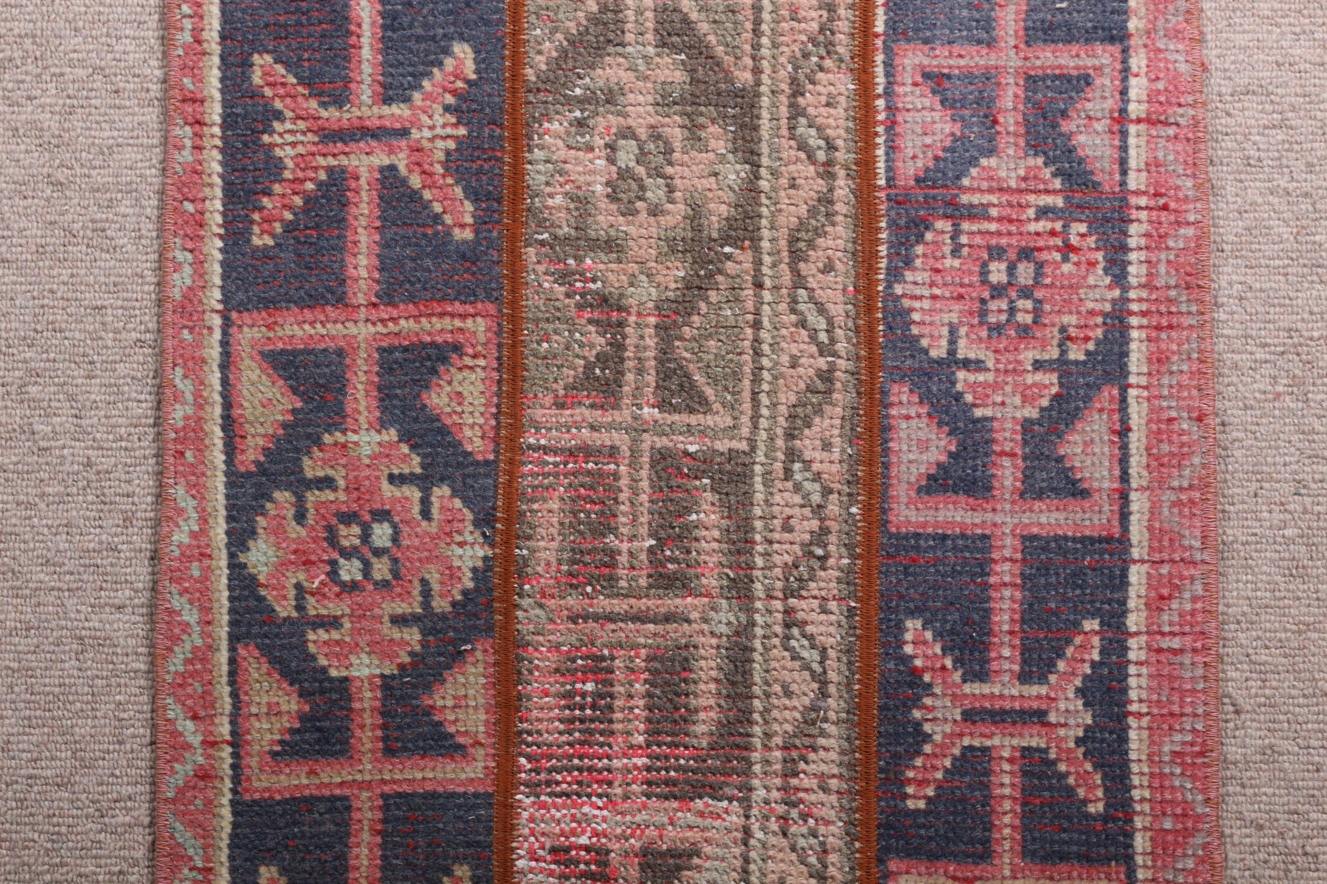 Vintage Halı, Türk Halısı, Banyo Halısı, Kırmızı 1.7x3.7 ft Küçük Halı, Harika Halılar, Mutfak Halıları, Antika Halı, Giriş Halıları