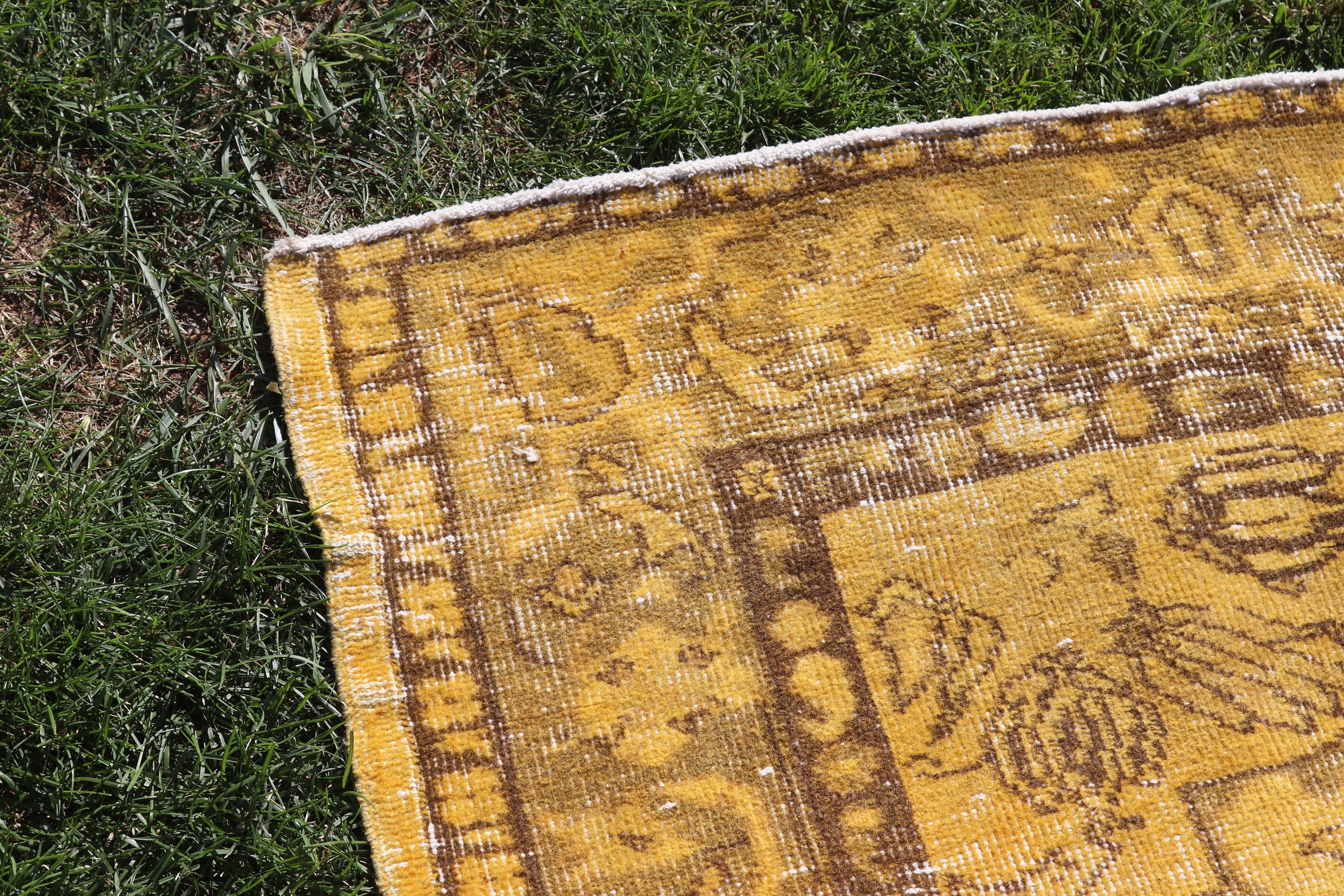 Office Rug, 5.7x8.5 ft Large Rug, Large Vintage Rug, Vintage Rug, Bedroom Rug, Luxury Rugs, Turkish Rugs, Handwoven Rug, Yellow Floor Rugs