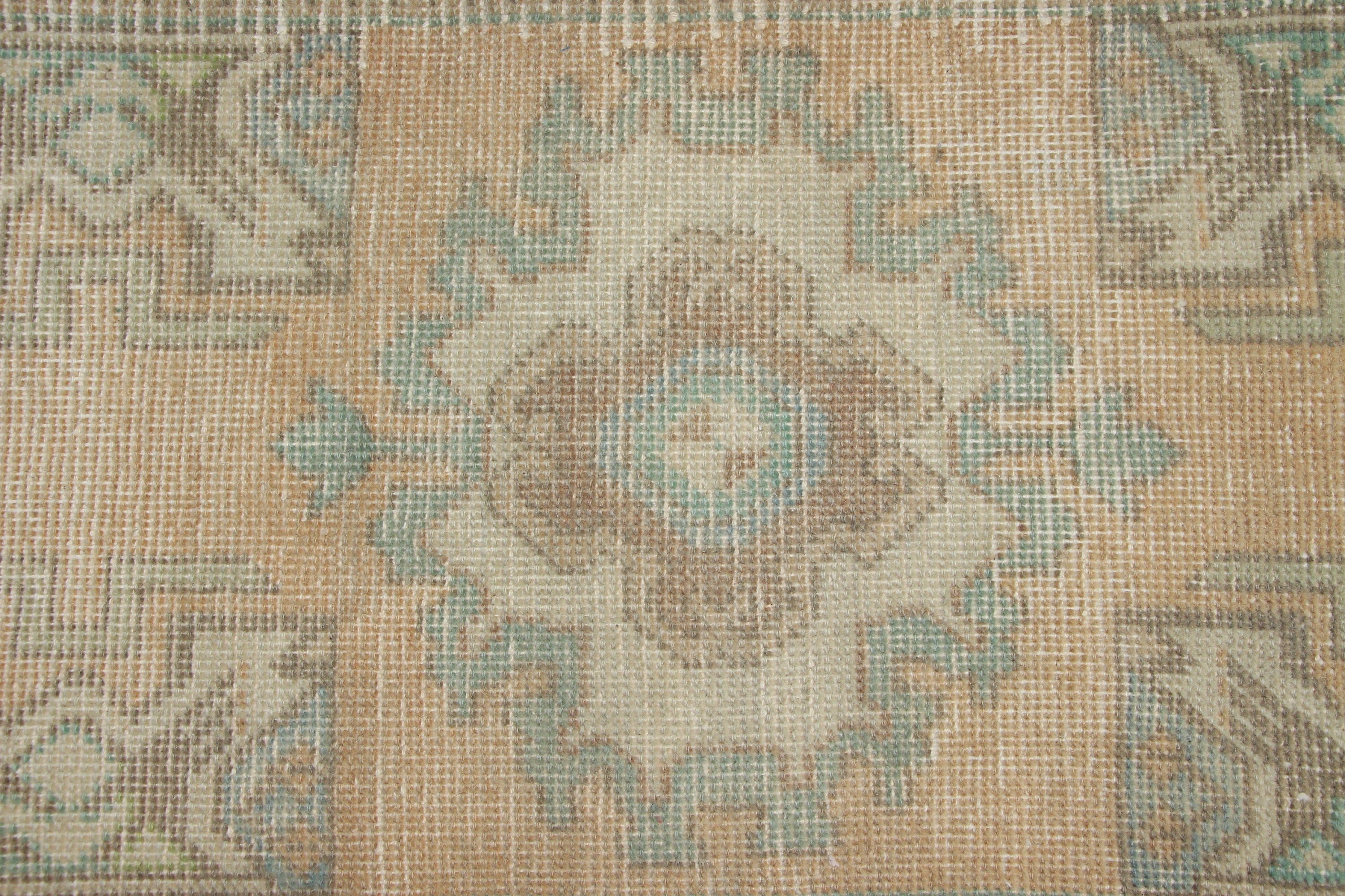 Beige Oriental Rugs, Turkish Rug, 1.4x2.6 ft Small Rugs, Vintage Rug, Rugs for Entry, Oushak Rug, Kitchen Rug, Tribal Rug, Entry Rug