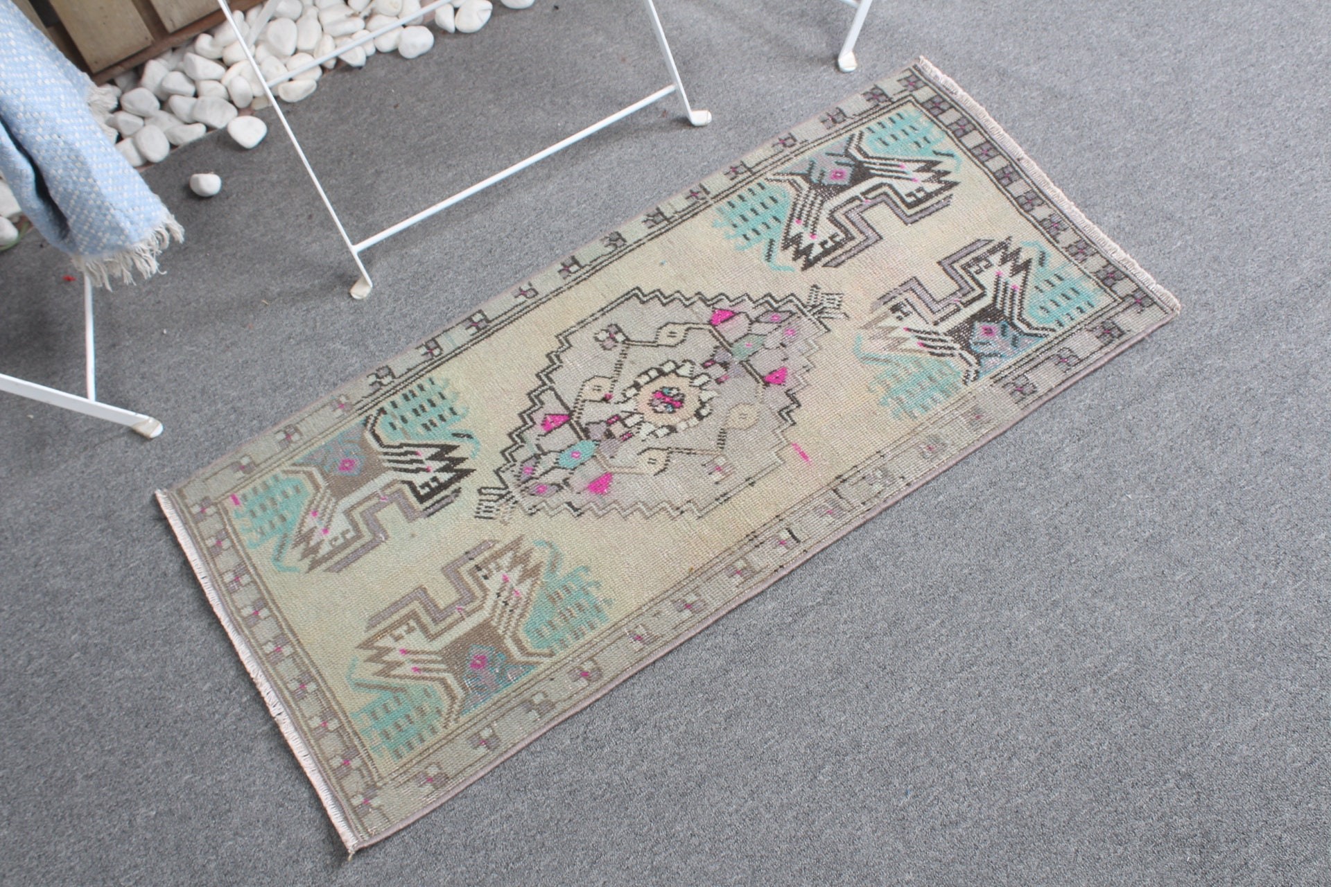 Vintage Rugs, Green Wool Rug, Office Rug, 1.6x3.2 ft Small Rug, Turkish Rug, Floor Rug, Nursery Rugs, Bathroom Rugs, Home Decor Rug