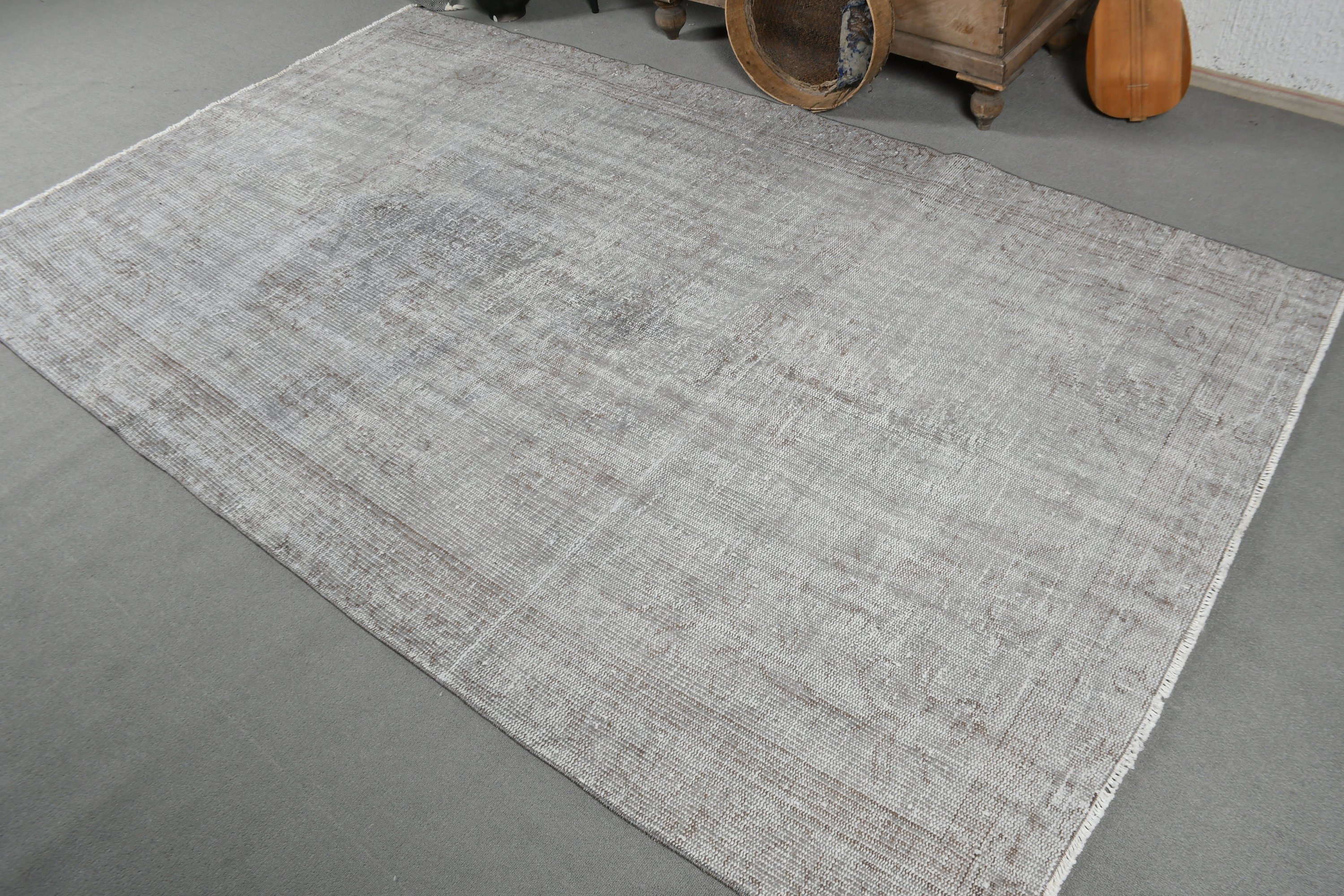 Bedroom Rug, Oriental Rug, Salon Rugs, Vintage Rug, Rugs for Dining Room, 5.1x8.5 ft Large Rug, Turkish Rug, Gray Wool Rugs, Nomadic Rug