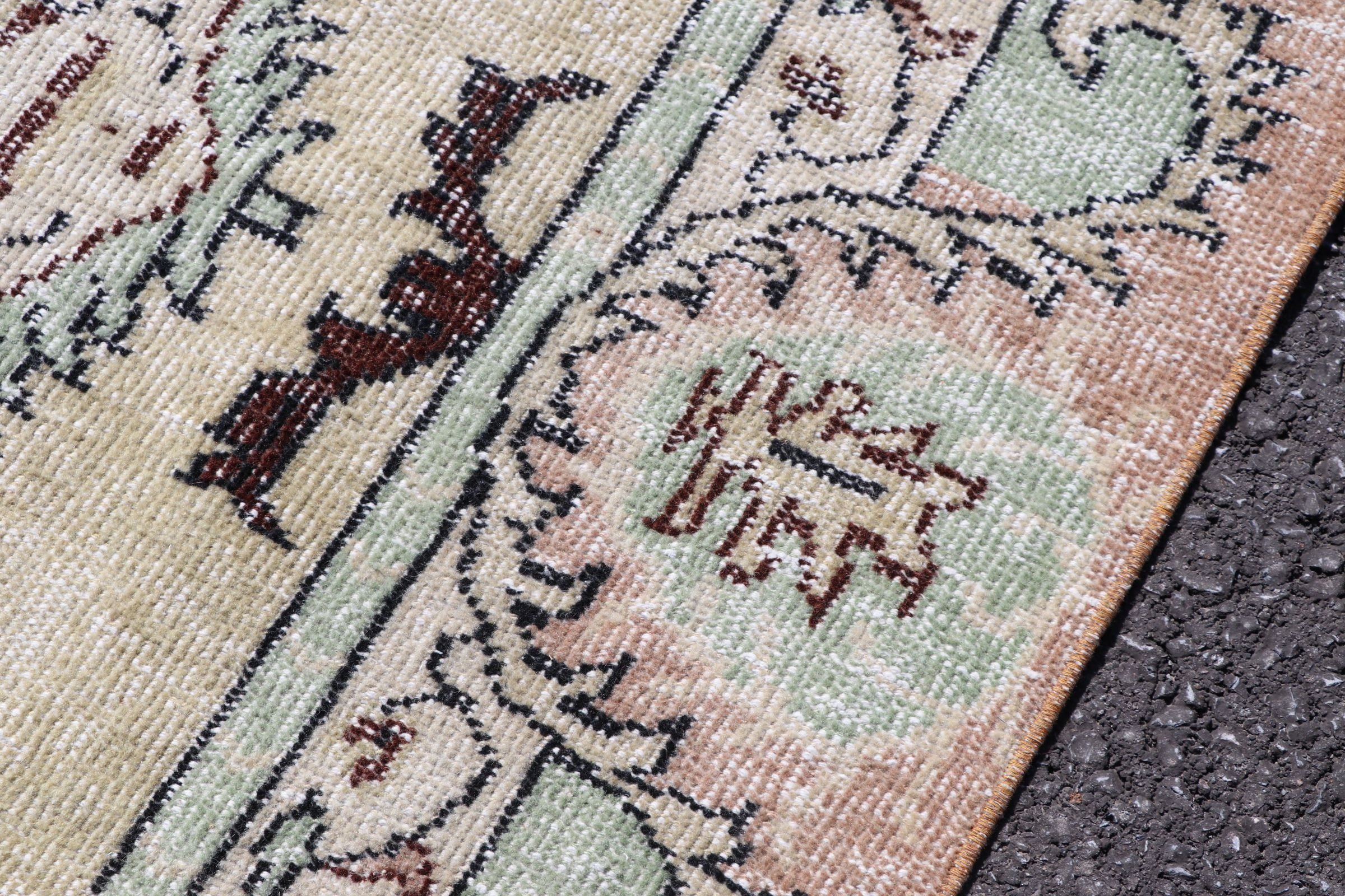 Wool Rug, Living Room Rug, Turkish Rugs, Green Anatolian Rug, 4.9x8.9 ft Large Rug, Bedroom Rug, Tribal Rug, Home Decor Rug, Vintage Rug