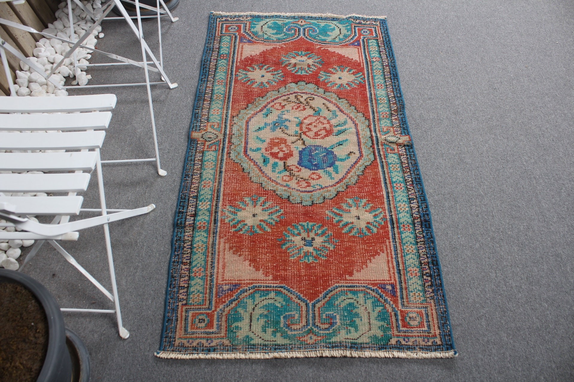 Red Home Decor Rug, Turkish Rug, Floor Rug, Vintage Rugs, Pale Rug, Bathroom Rugs, Moroccan Rug, 2.6x5 ft Small Rugs, Wall Hanging Rugs