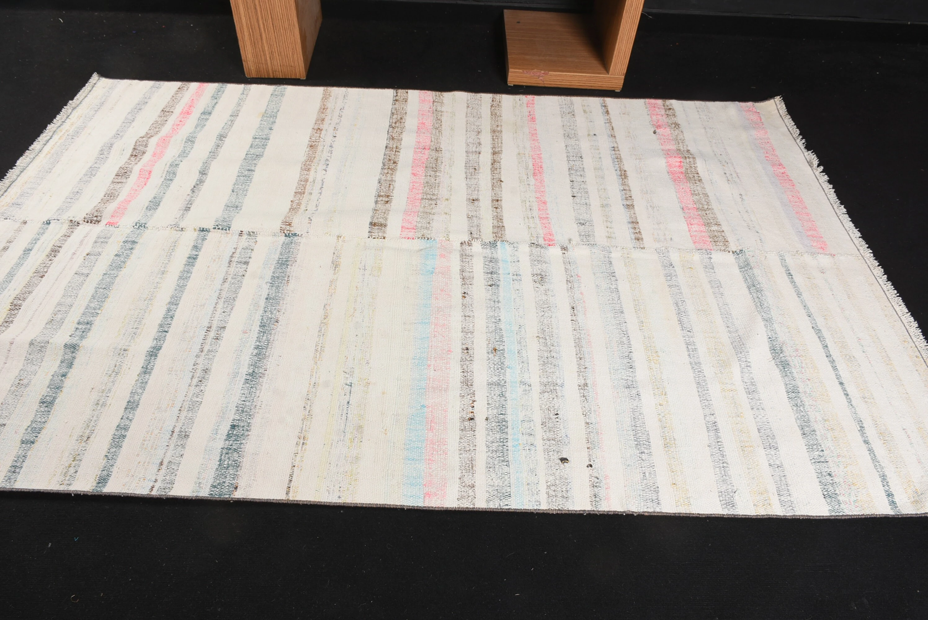 Pale Rug, Oushak Rug, 5x7.6 ft Area Rug, Vintage Rug, Kilim, Dining Room Rug, Turkish Rug, Bedroom Rug, White Wool Rugs, Living Room Rug