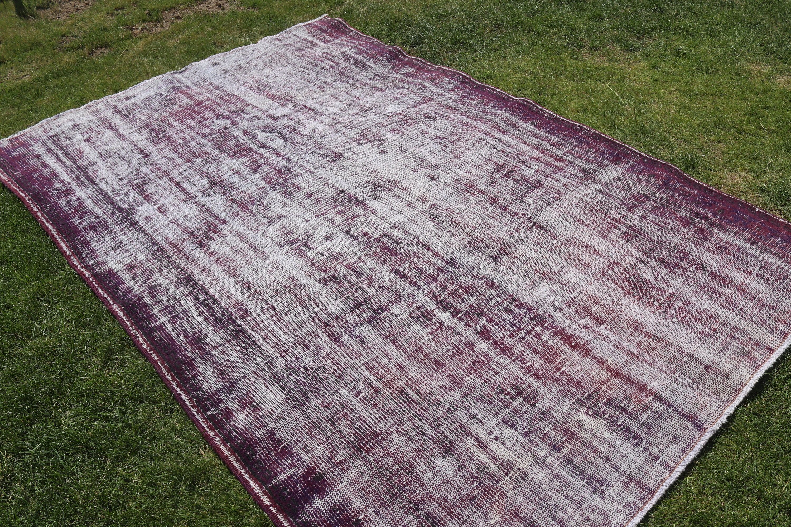 Flatweave Rugs, Vintage Rug, Purple Handwoven Rugs, Large Oushak Rug, Turkish Rugs, Antique Rug, 5.9x8.7 ft Large Rugs, Large Vintage Rug