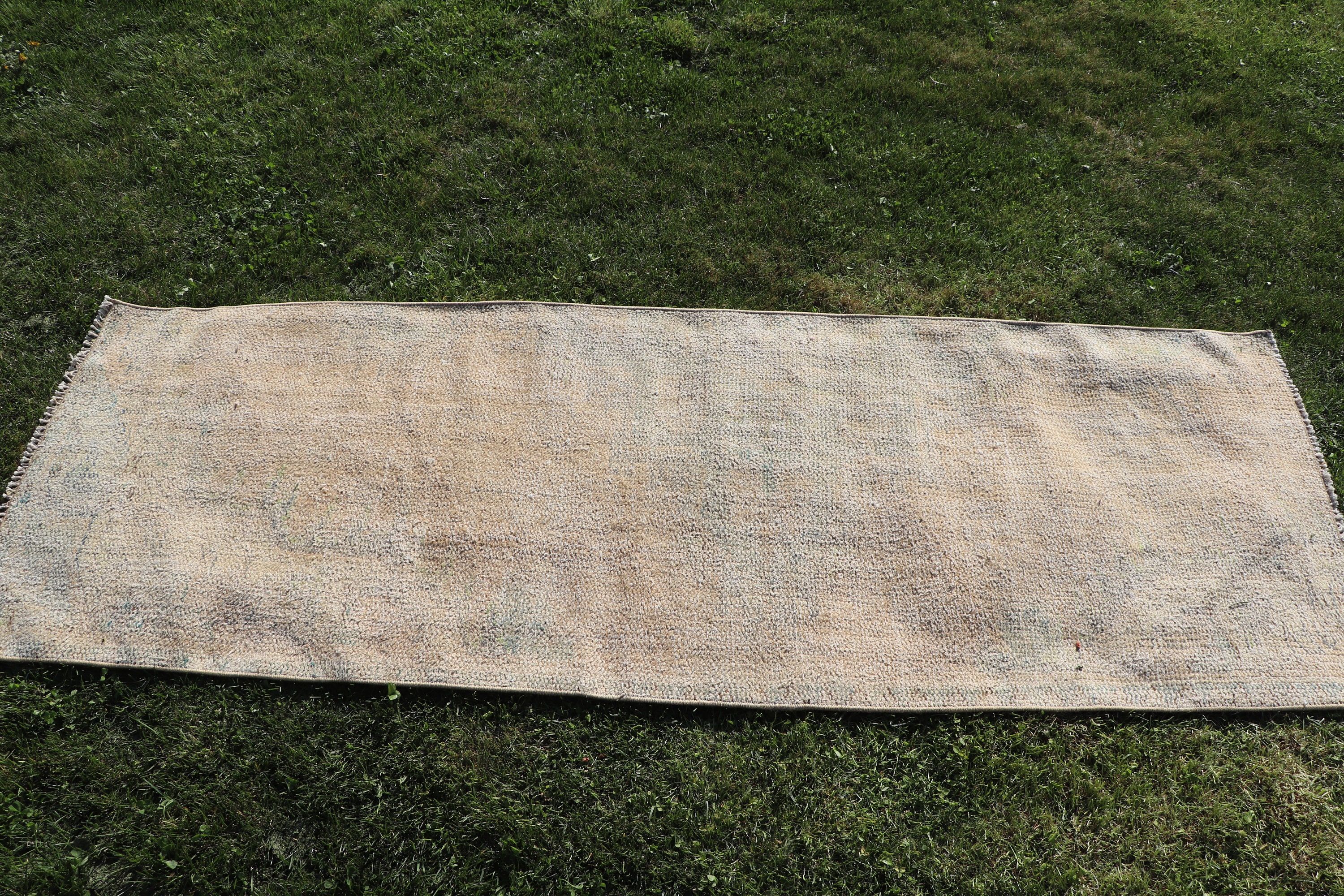 Vintage Halı, Vintage Yolluk Halıları, Mutfak Halıları, El Yapımı Halılar, 2.1x6 ft Yolluk Halısı, Yün Halılar, Bej Yer Halıları, Antika Halılar, Türk Halısı