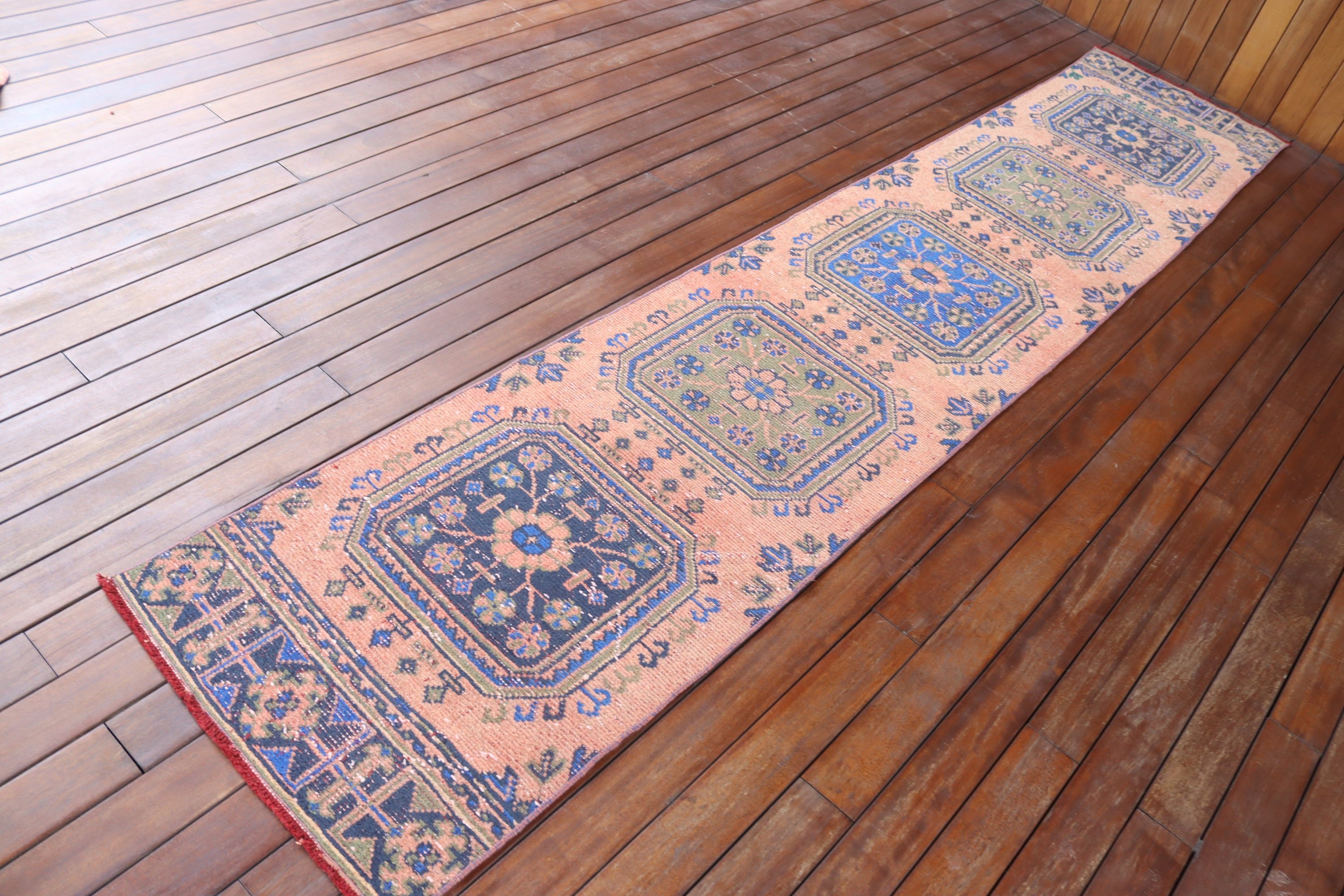 Geometric Rug, Blue Antique Rugs, 2.1x10.6 ft Runner Rug, Vintage Rug, Beni Ourain Runner Rug, Turkey Rug, Home Decor Rug, Turkish Rugs