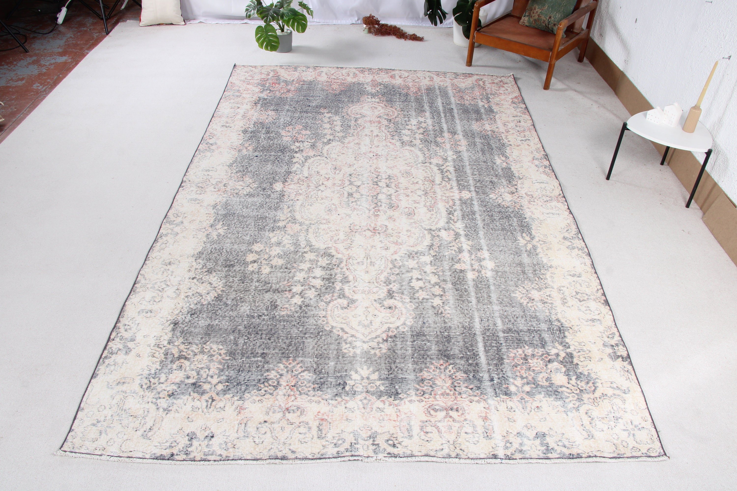 Salon Halıları, Bej Anadolu Halısı, Vintage Halılar, Harika Halılar, 6.7x10.6 ft Büyük Boy Halı, Büyük Boy Türk Halısı, Türk Halısı, Ev Dekorasyonu Halıları