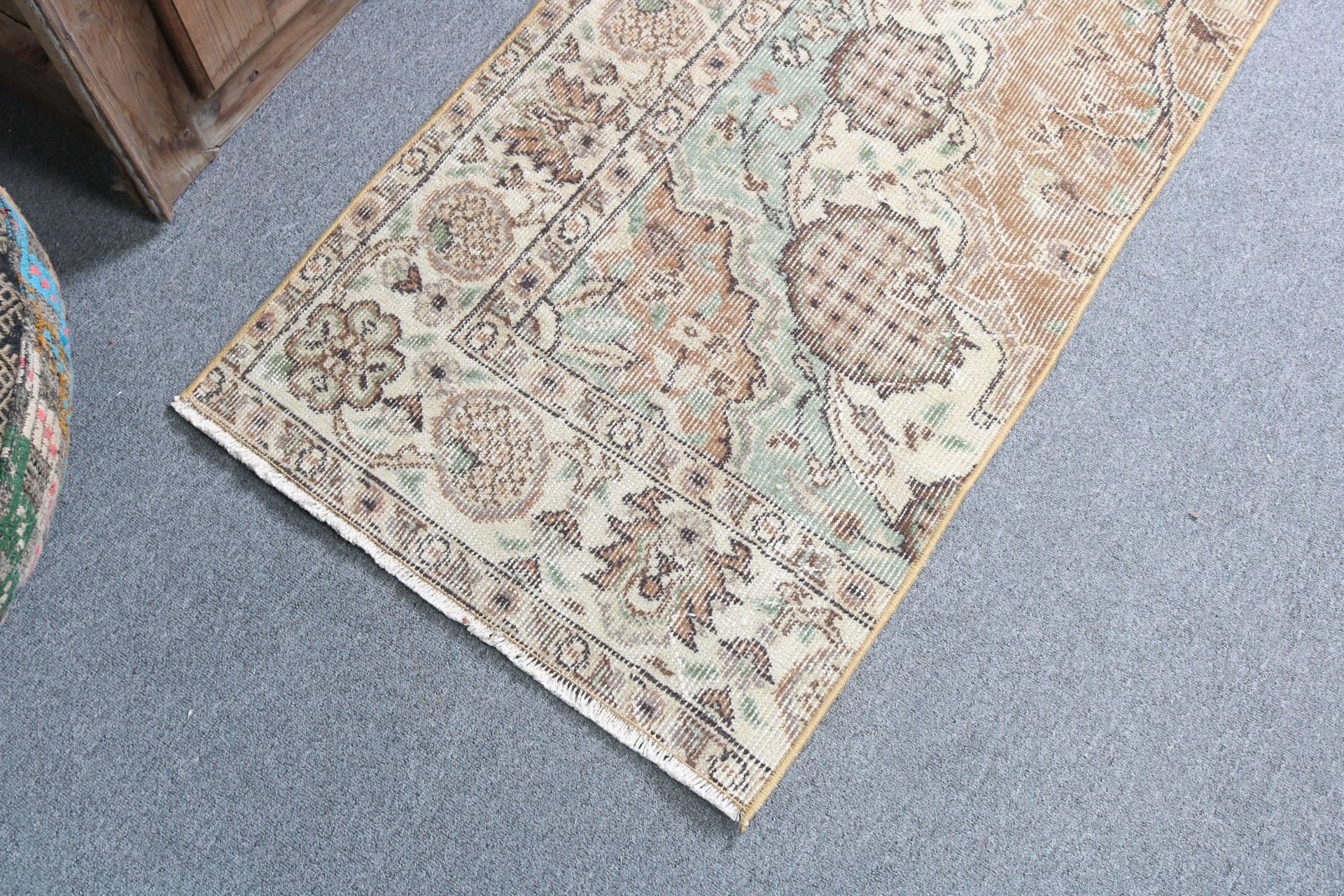 Rugs for Car Mat, Entry Rugs, Beige Oriental Rugs, Car Mat Rugs, Turkish Rugs, Oriental Rug, 2x3.6 ft Small Rug, Boho Rugs, Vintage Rugs