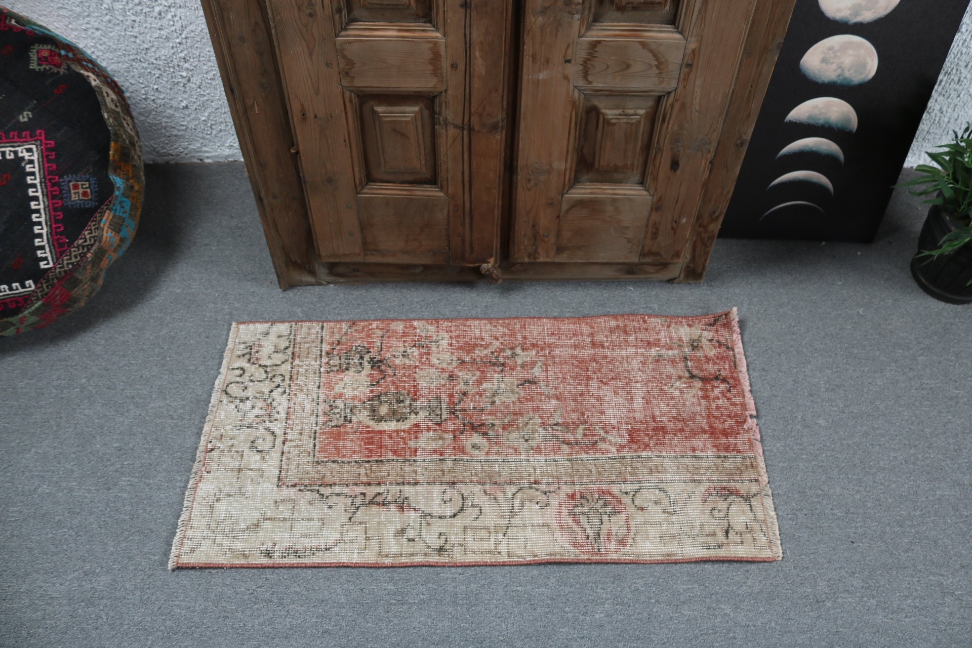 Vintage Halılar, Kırmızı Açıklama Halıları, Fas Halıları, Türk Halısı, Antika Halı, Egzotik Halı, Banyo Halıları, Duvara Asılı Halı, 1.6x3.1 ft Küçük Halılar