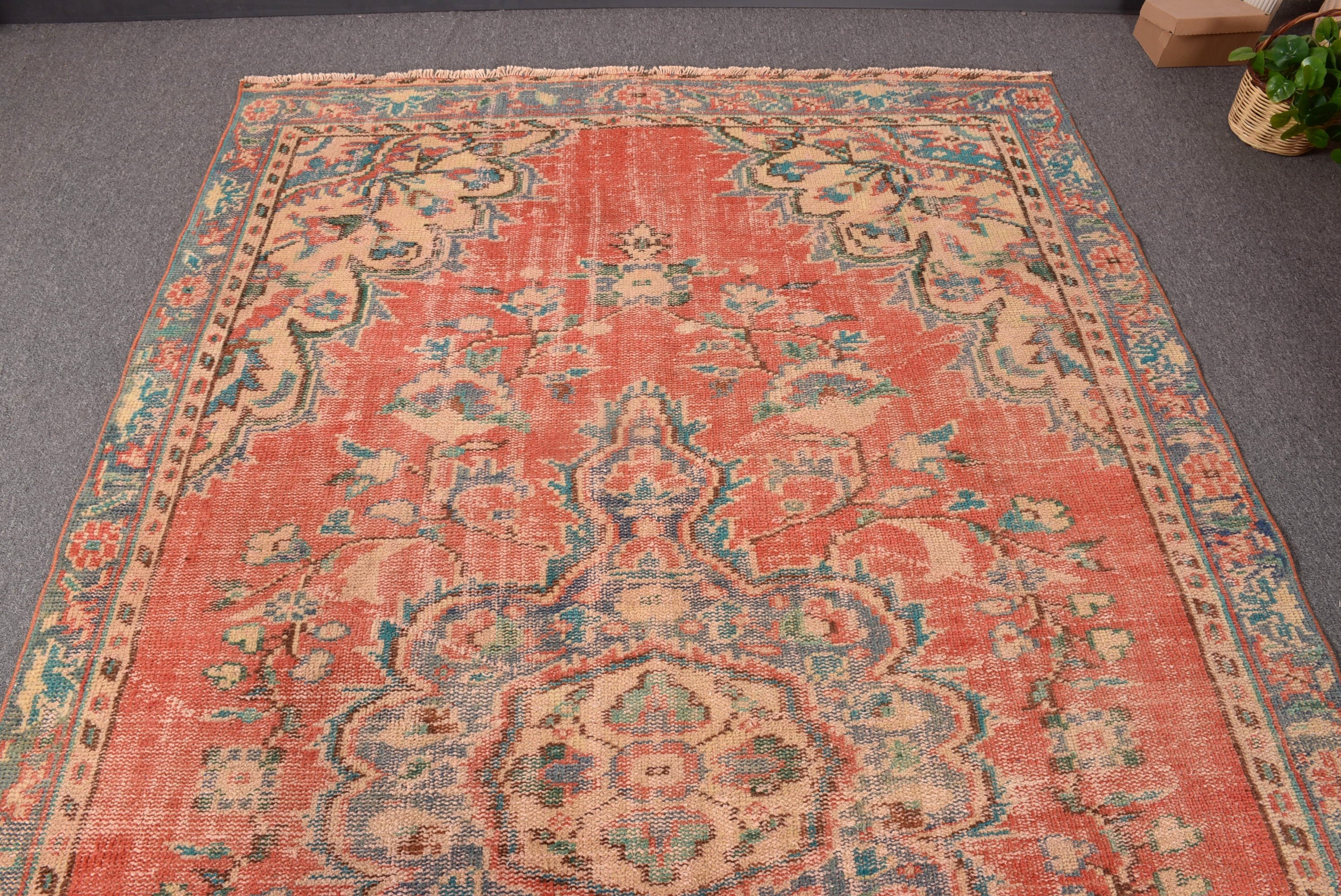 Pembe Düz Dokuma Halı, Vintage Halı, Nötr Halı, Salon Halıları, Modern Halılar, Türk Halıları, Yatak Odası Halıları, Büyük Boho Halısı, 5.6x9 ft Büyük Halılar