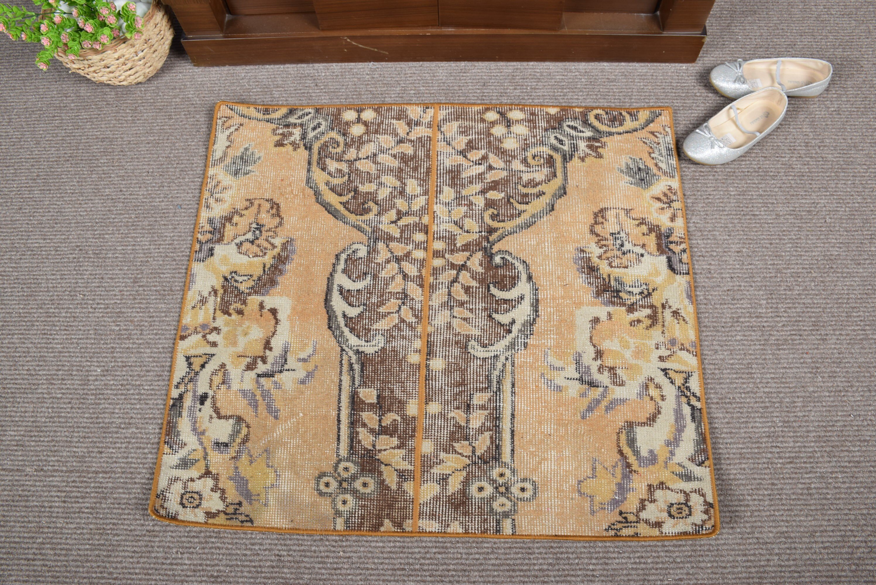 Kitchen Rugs, Bedroom Rug, Rugs for Kitchen, Beige Anatolian Rug, Vintage Rug, Cool Rugs, Bath Rug, 2.5x2.8 ft Small Rug, Turkish Rug