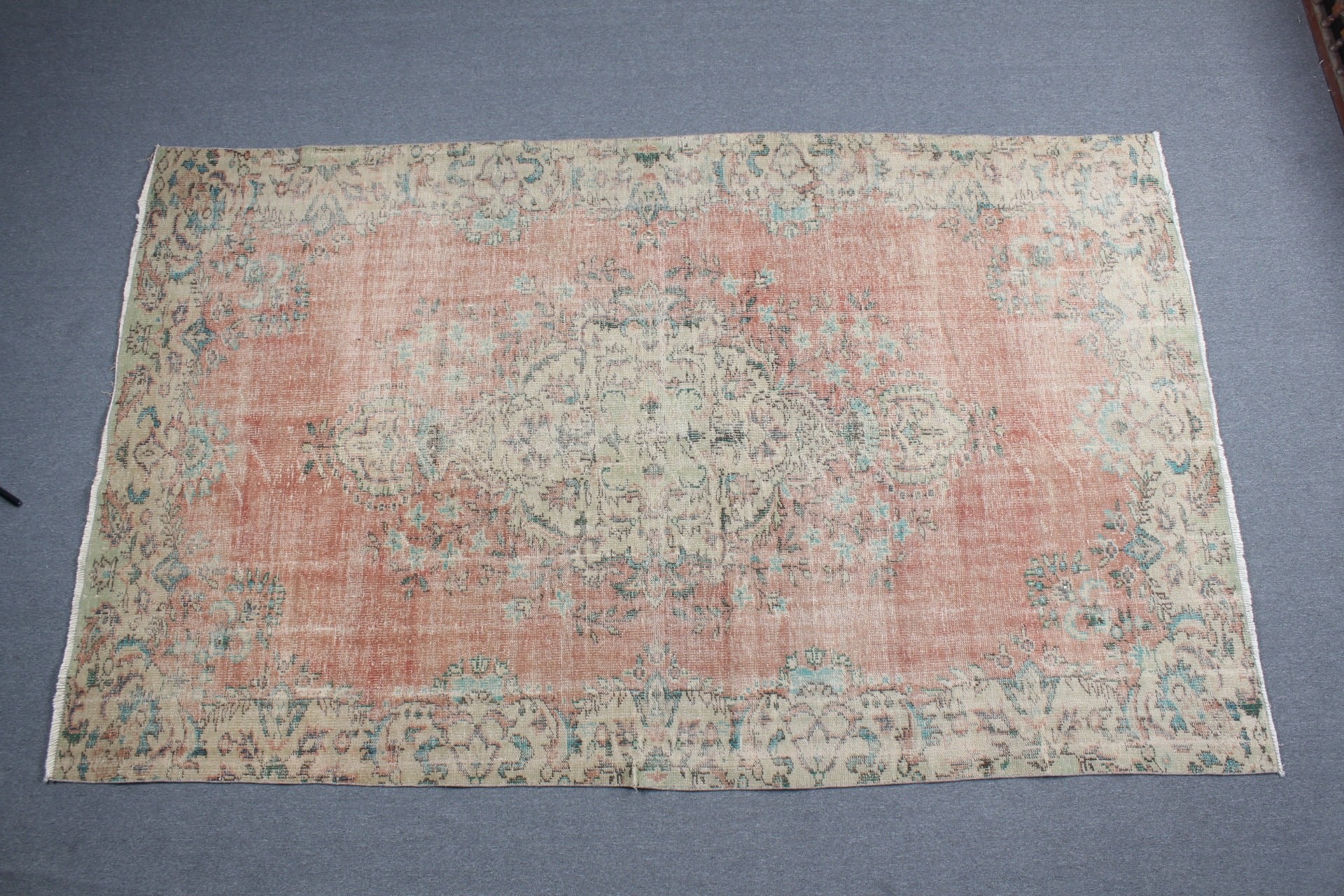 Dining Room Rug, Cute Rugs, Anatolian Rugs, Turkish Rugs, Salon Rug, Red  6.7x10.9 ft Oversize Rugs, Floor Rug, Vintage Rugs