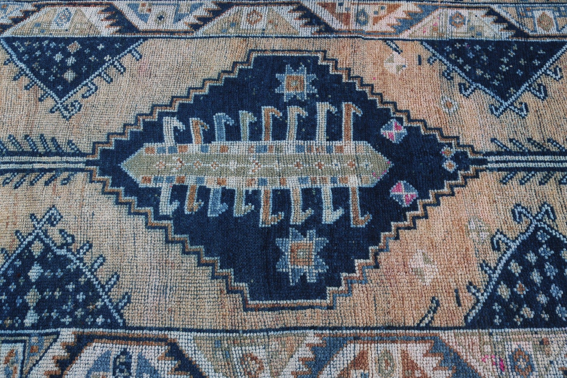 Long Runner Rug, Vintage Rug, 3.7x10.7 ft Runner Rugs, Kitchen Rug, Turkish Rugs, Aztec Rug, Anatolian Rugs, Brown Cool Rug, Neutral Rugs