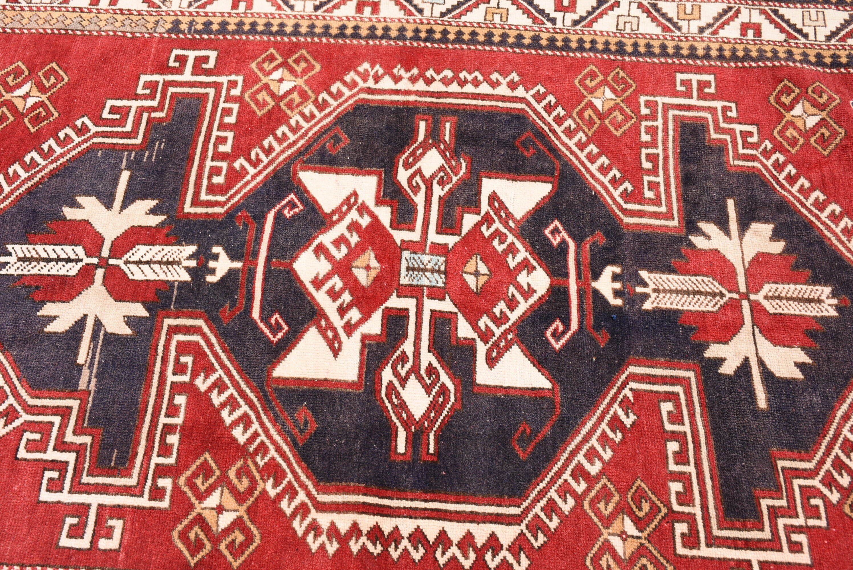 Turkish Rug, Eclectic Rugs, Vintage Rug, Moroccan Rugs, 4.4x6.6 ft Area Rug, Dining Room Rugs, Red Cool Rugs, Rugs for Bedroom, Kitchen Rug