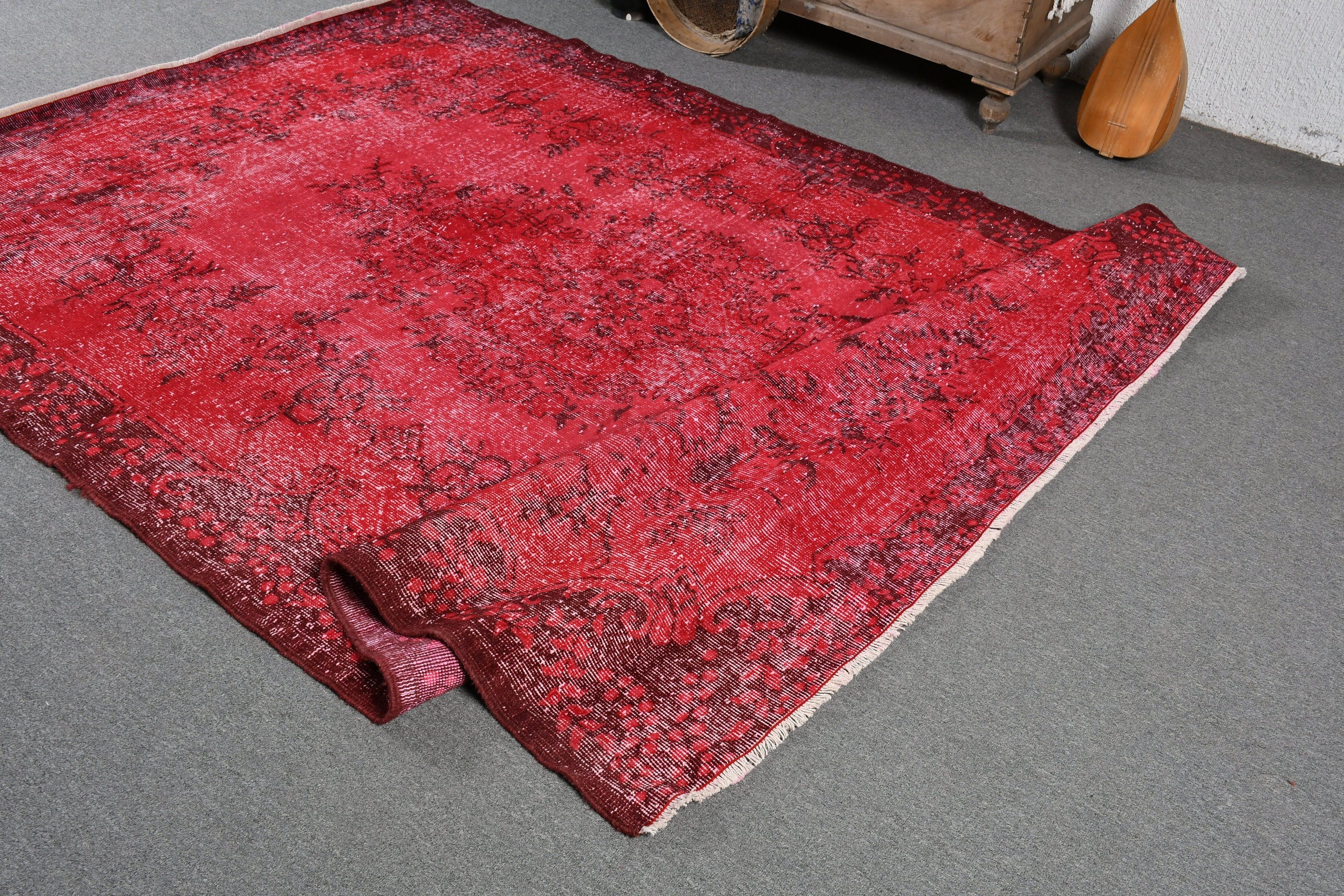 Rugs for Salon, Dining Room Rug, 6.2x9.1 ft Large Rug, Wool Rugs, Cool Rug, Large Area Rug Rugs, Vintage Rug, Red Bedroom Rug, Turkish Rugs