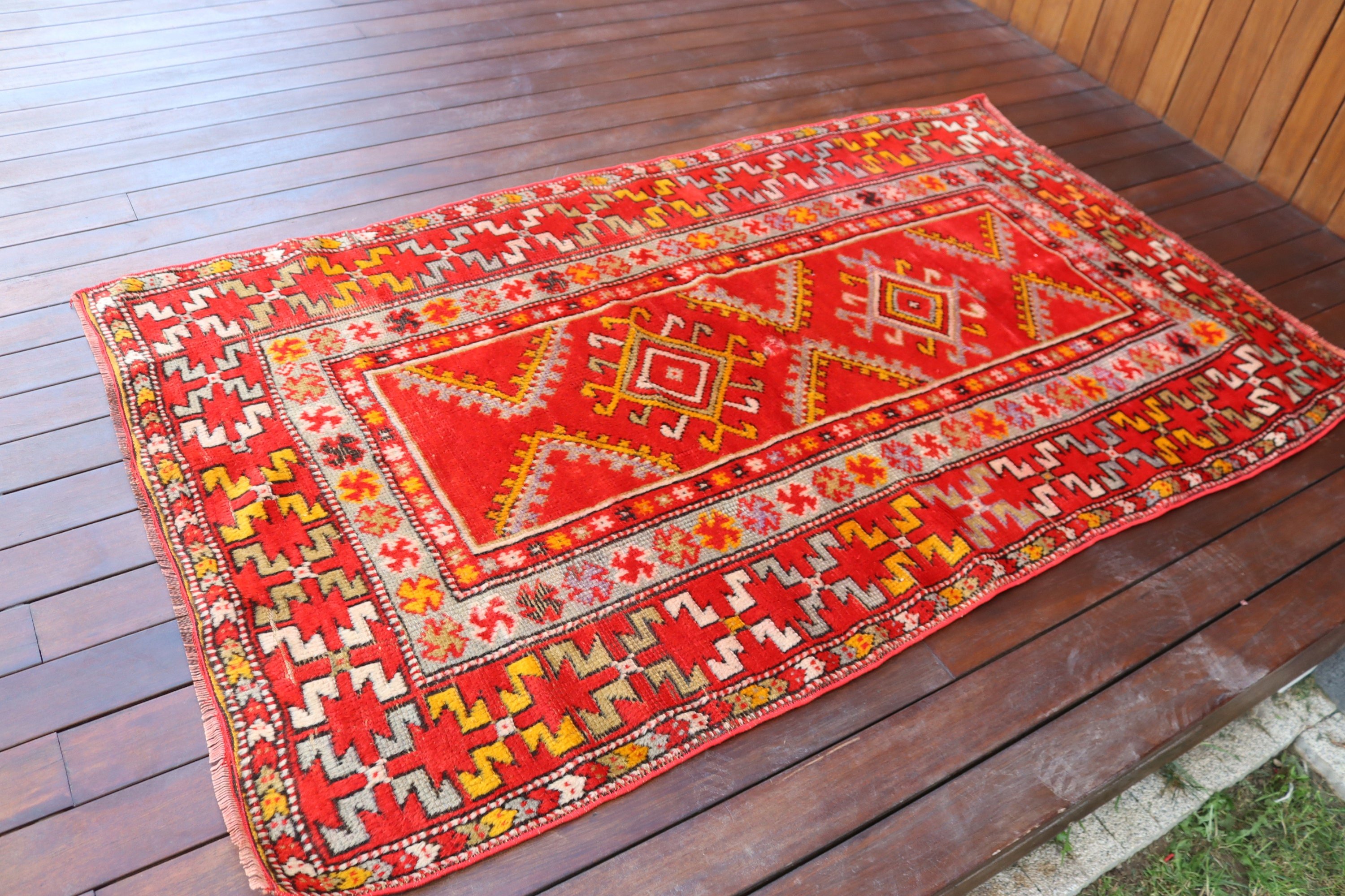 Fas Halısı, Kırmızı İfade Halıları, Vintage Halılar, Boho Vurgulu Halılar, 3,5x6 ft Vurgulu Halı, Düz Dokuma Halılar, Yatak Odası Halıları, Türk Halısı, Aztek Halısı