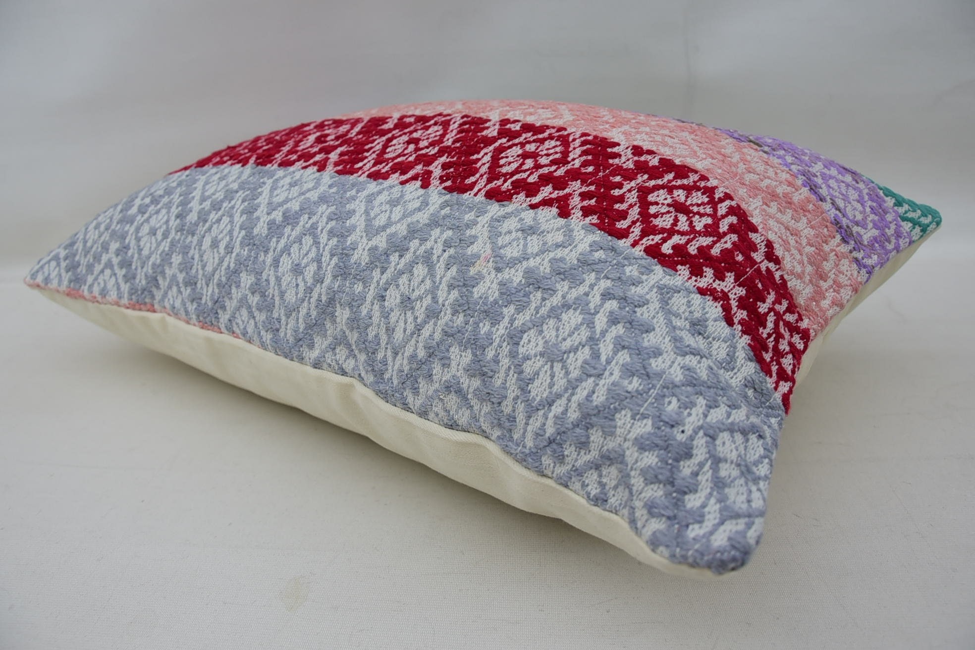 Kilim Pillow Cover, Vintage Kilim Pillow Pillow Cover, Handmade Kilim Cushion, Vintage Pillow, 16"x24" Pink Cushion Cover
