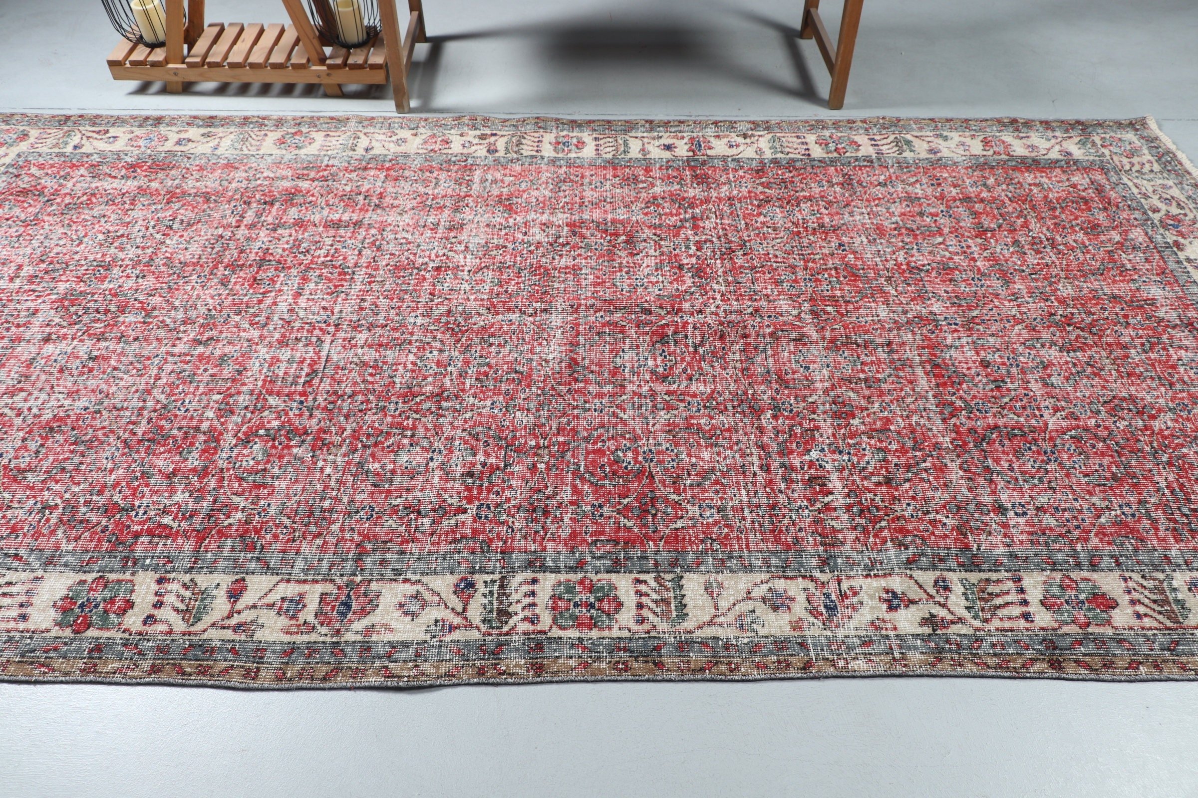 Living Room Rug, Bright Rugs, Vintage Rug, 5.5x10.6 ft Large Rugs, Anatolian Rug, Floor Rug, Bedroom Rug, Red Anatolian Rug, Turkish Rug