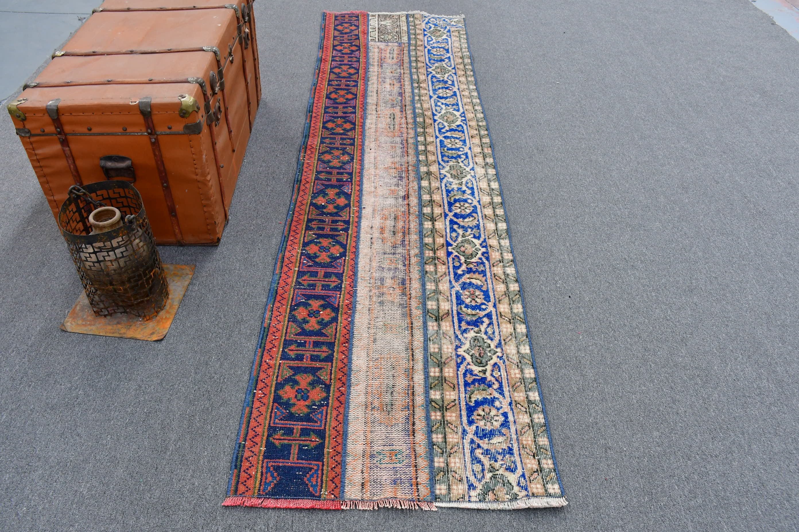 Moroccan Rugs, 2.4x9.1 ft Runner Rug, Corridor Rug, Vintage Rug, Rugs for Stair, Turkish Rugs, Hallway Rugs, Natural Rug, Anatolian Rug
