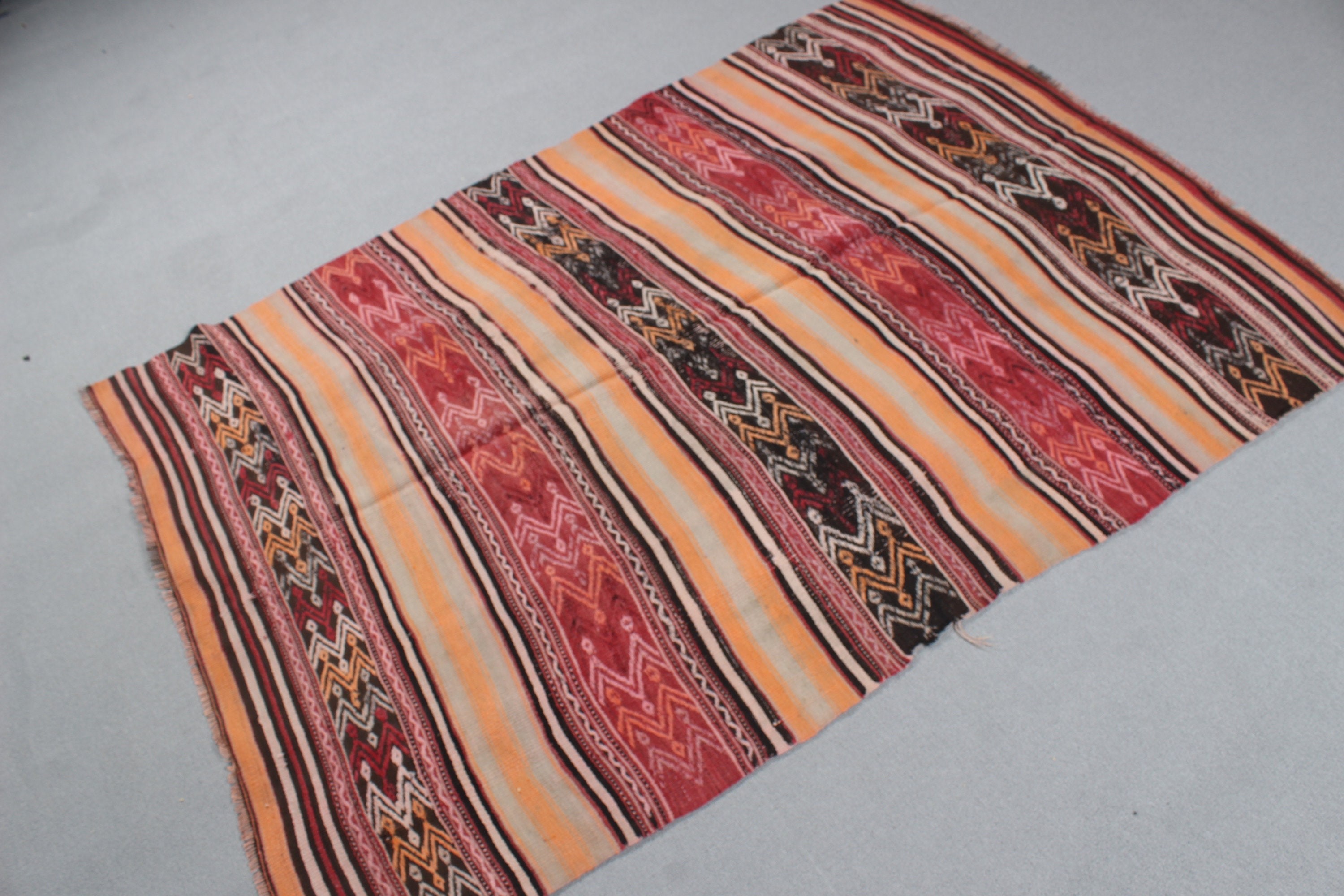 Mutfak Halısı, Kırmızı Yer Halıları, Vintage Halı, Kilim, Yün Halılar, Boho Alanı Halıları, 4.1x5.9 ft Alan Halısı, Türk Halısı, Oturma Odası Halıları