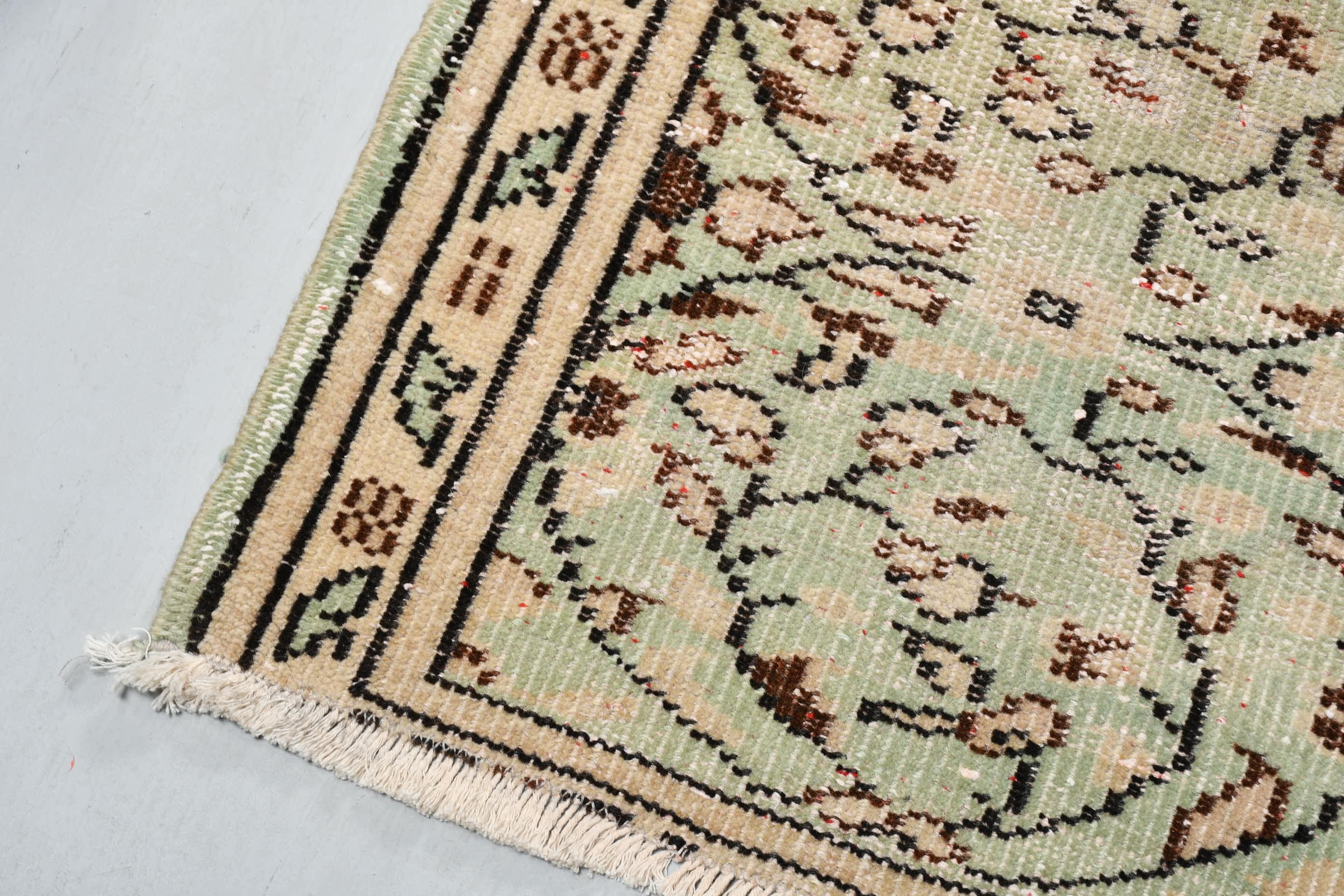 Kitchen Rugs, Vintage Rug, Bedroom Rugs, Turkish Rug, Green Antique Rug, Oushak Rugs, 2.8x6.3 ft Accent Rugs, Rugs for Entry, Nomadic Rug